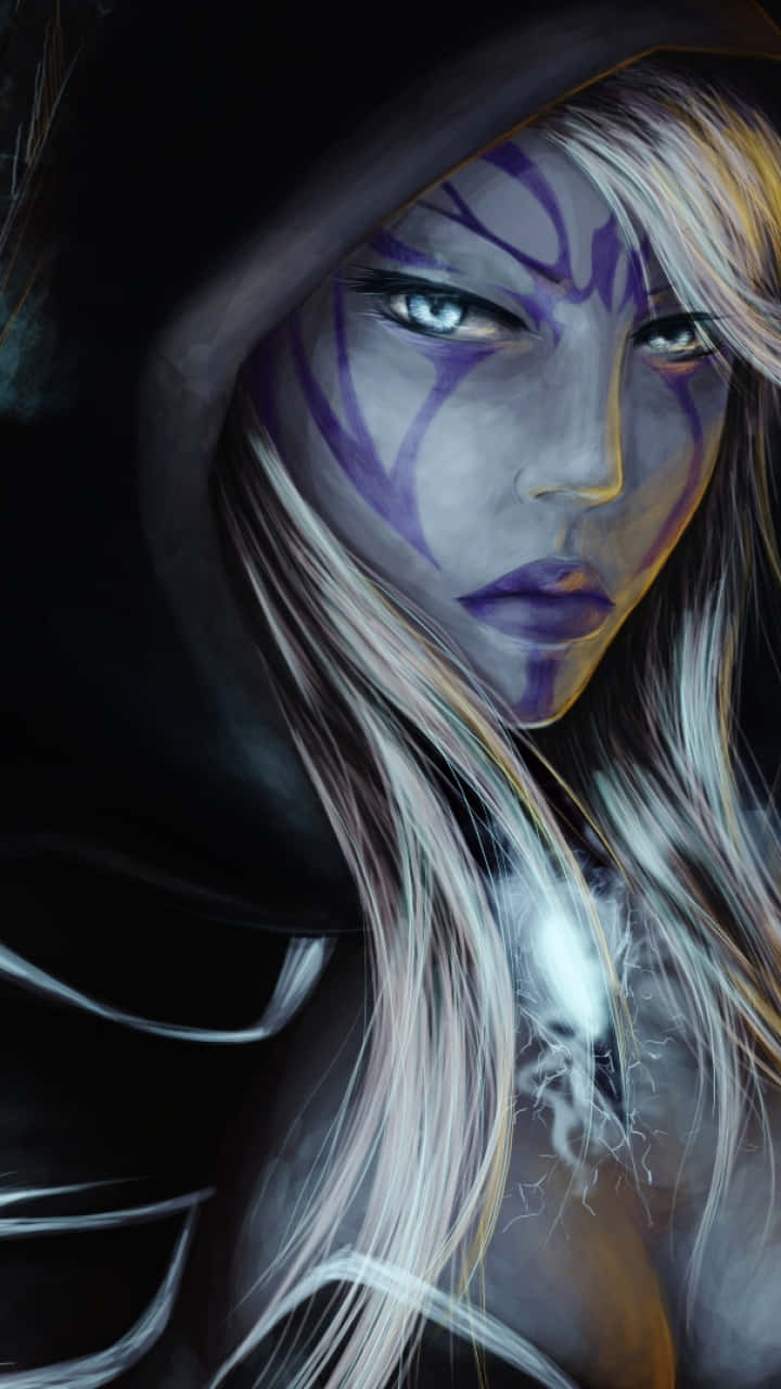 Dota 2 Phone, silver hair, purple face markings, HD Phone Wallpaper