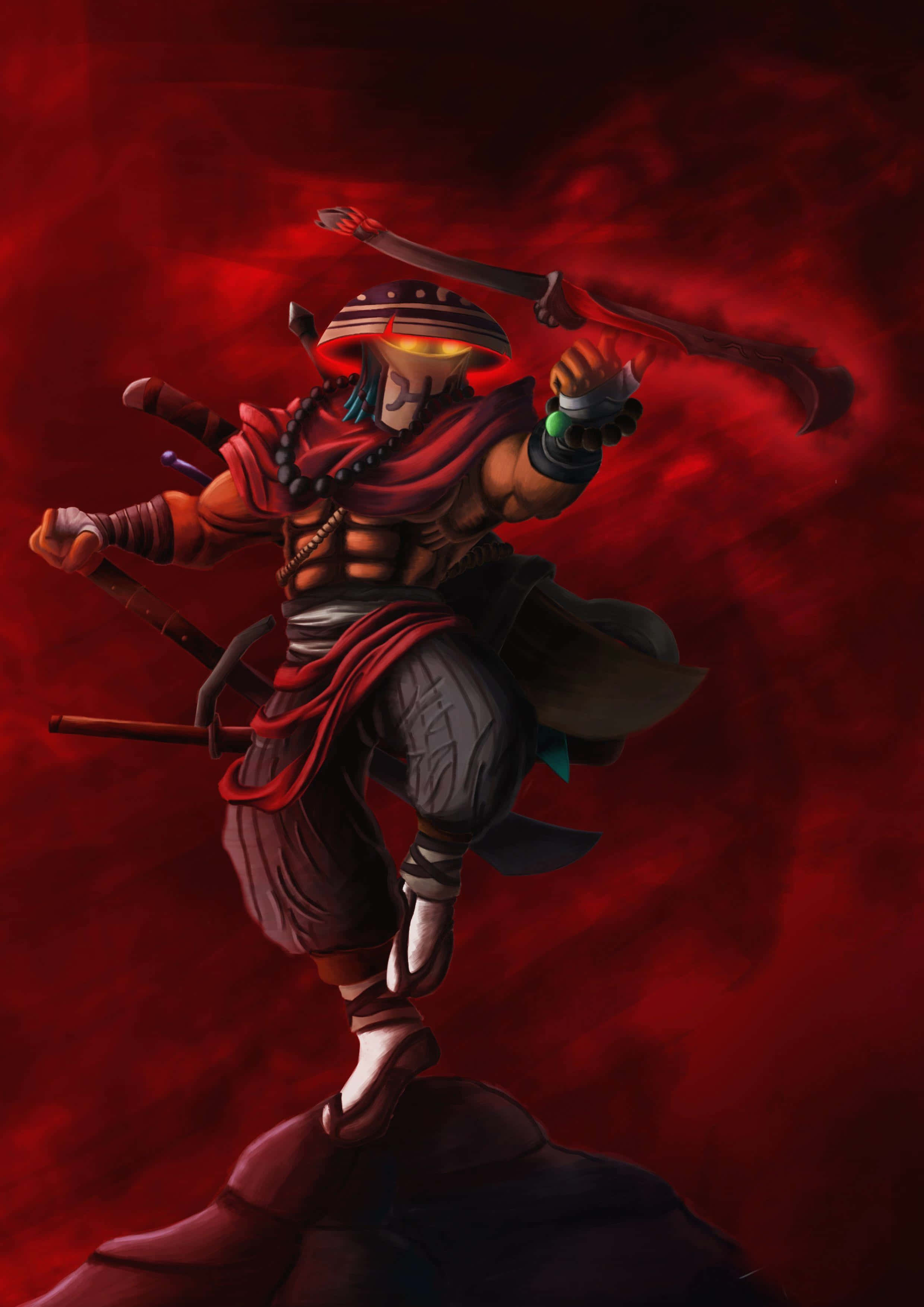 Dota 2, warrior, red and gray armor, 2K Phone Wallpaper