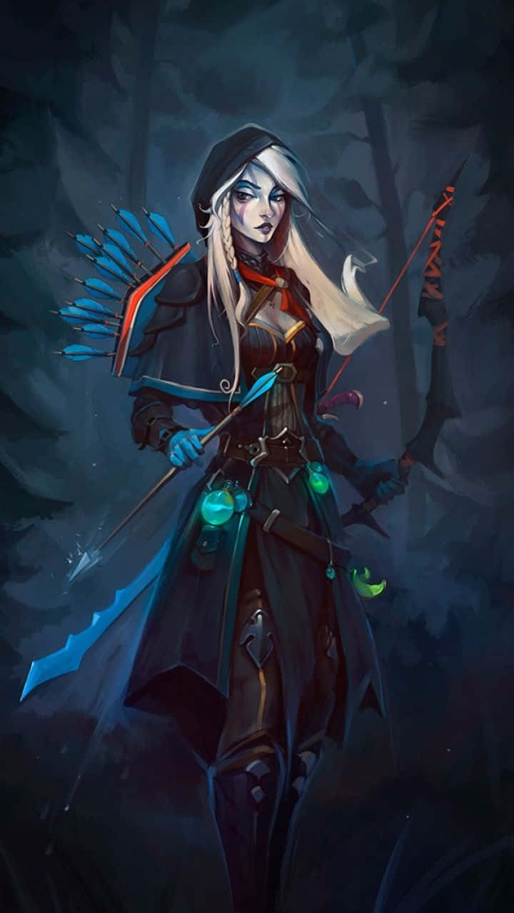 Dota 2, archer, glowing green orbs, HD Phone Wallpaper