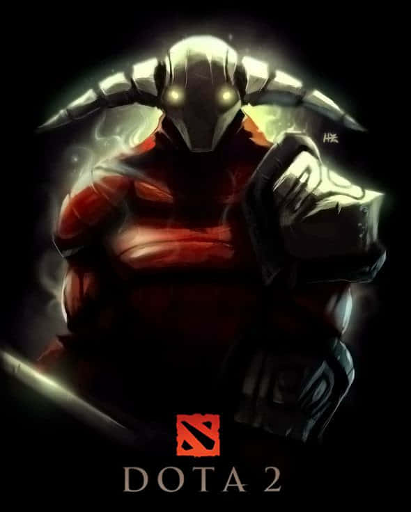 Dota 2, armored warrior, glowing eyes, SD Phone Wallpaper
