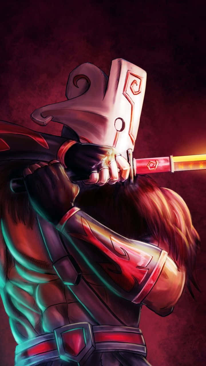 Dota 2 Phone, masked warrior, glowing armor, HD Phone Wallpaper