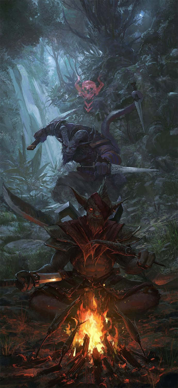 Dota 2, demonic warriors, glowing red eyes, HD Phone Wallpaper