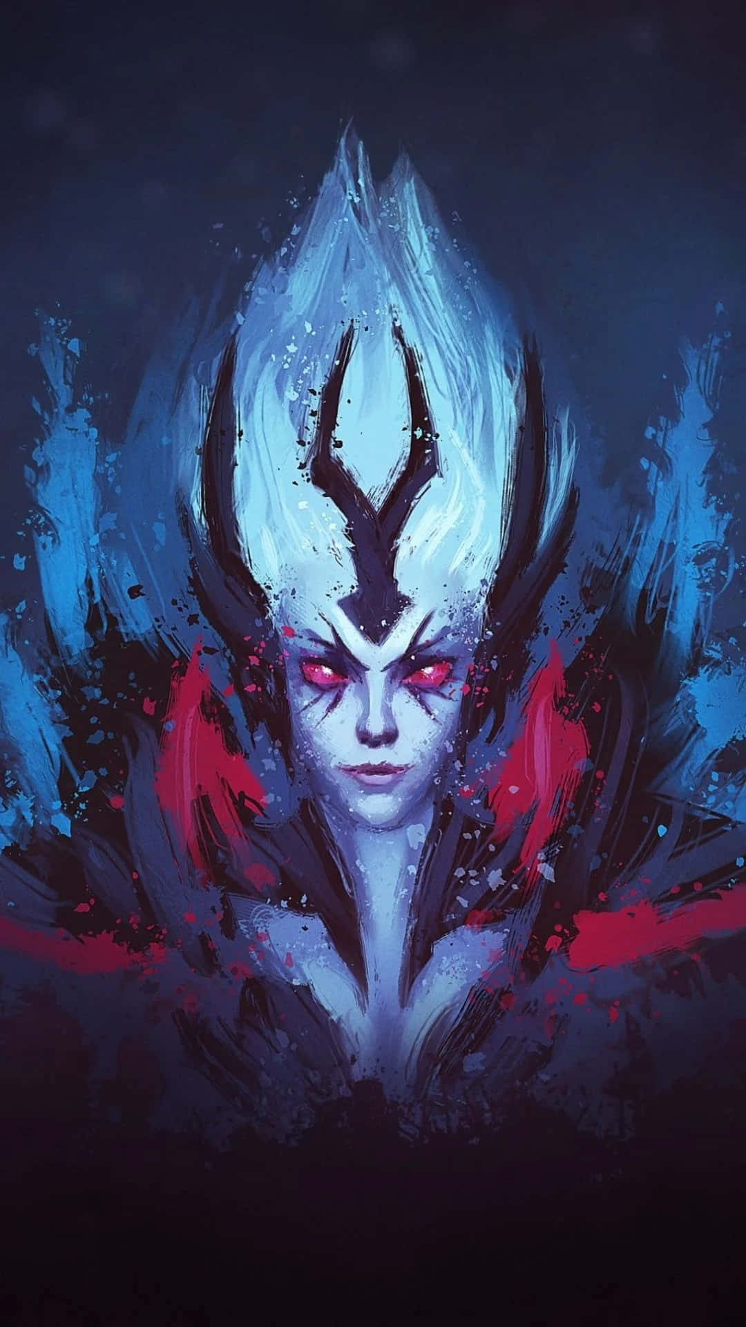 Dota 2, pale-faced figure, glowing red eyes, Full HD Phone Wallpaper