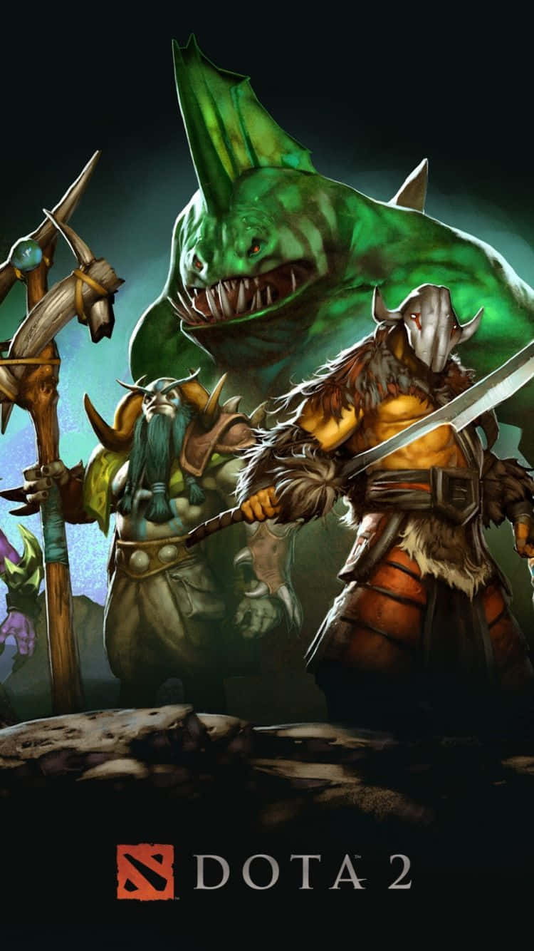 Dota 2, fantasy warriors, giant green monster, HD Phone Wallpaper
