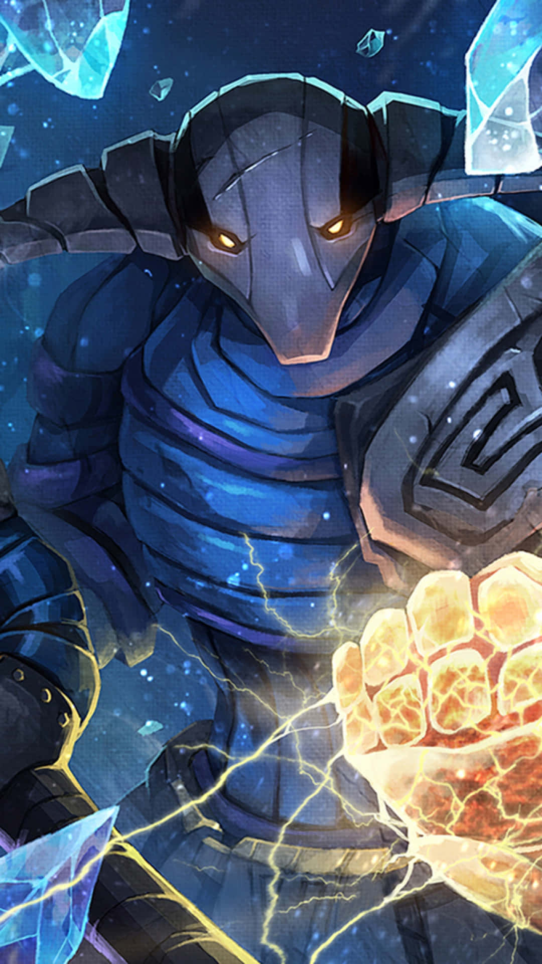 Dota 2 Sven, glowing orange eyes, crackling energy fist, Full HD Phone Wallpaper