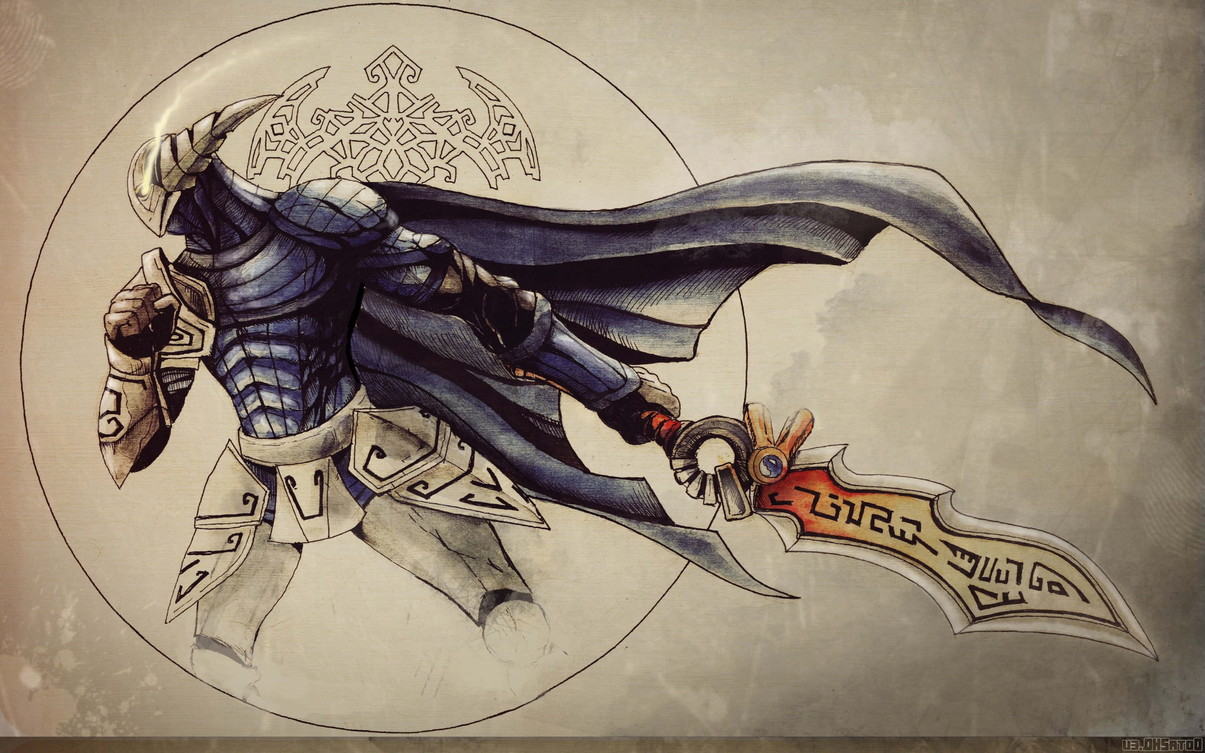 Dota 2 Sven, armored warrior, flowing cape, 4K Desktop Wallpaper
