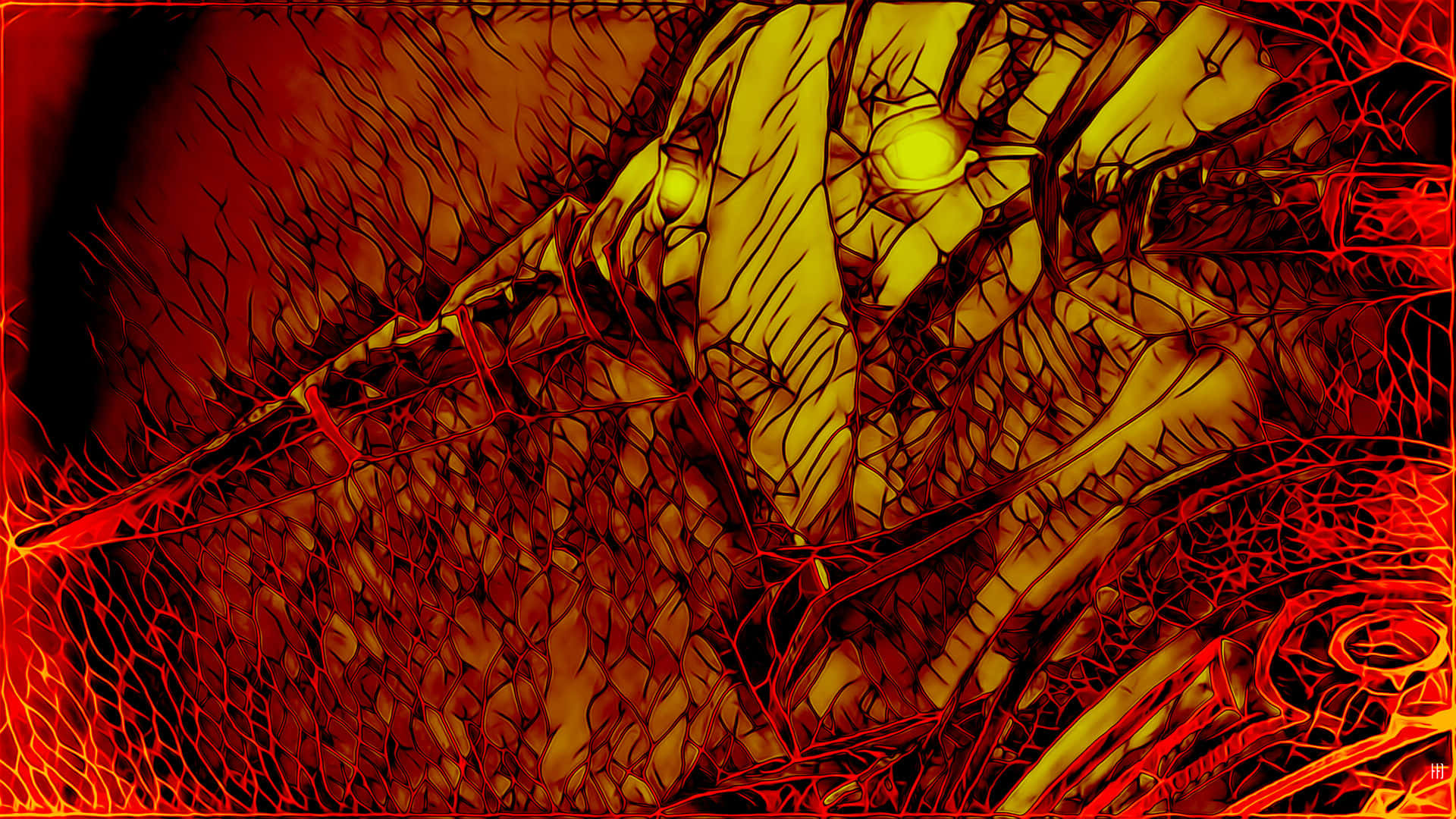 Dota 2 Sven, yellow creature, glowing eyes, Full HD Desktop Wallpaper