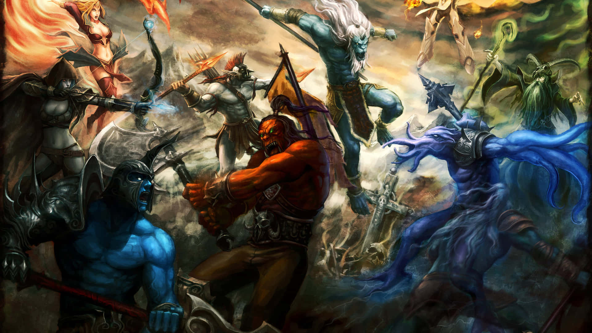 Dota 2, Sven, fiery weapons, Full HD Desktop Wallpaper