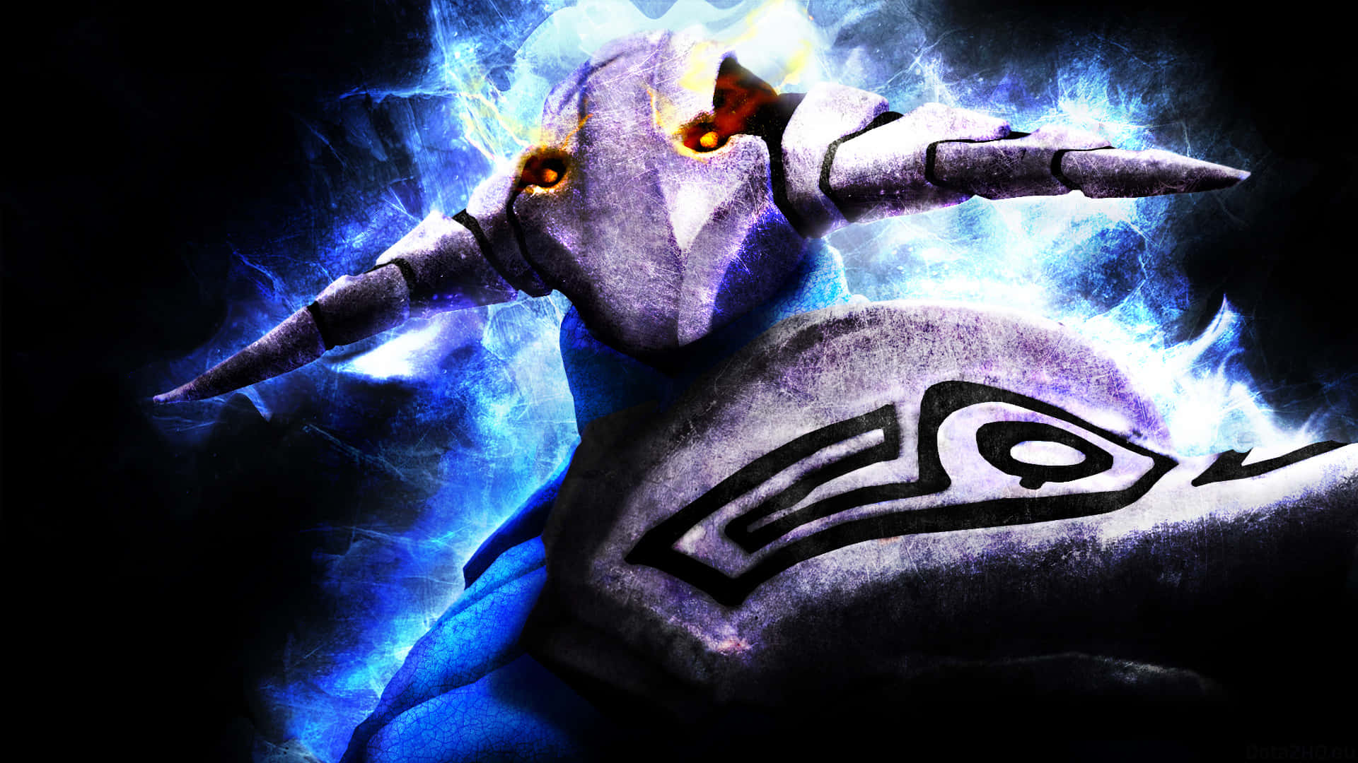 Dota 2 Sven, glowing blue, purple robotic creature, Full HD Desktop Wallpaper