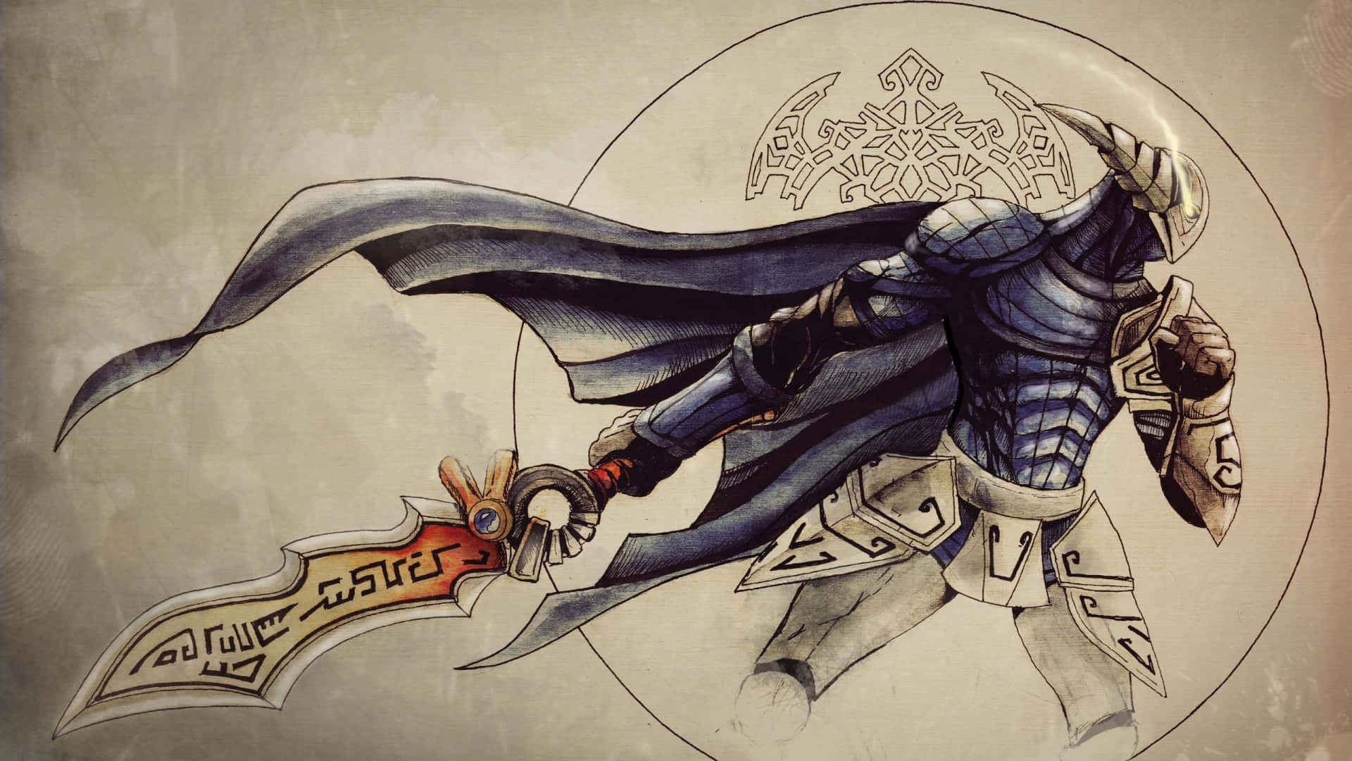 Dota 2 Sven, knight, ornate blue armor, Full HD Desktop Wallpaper