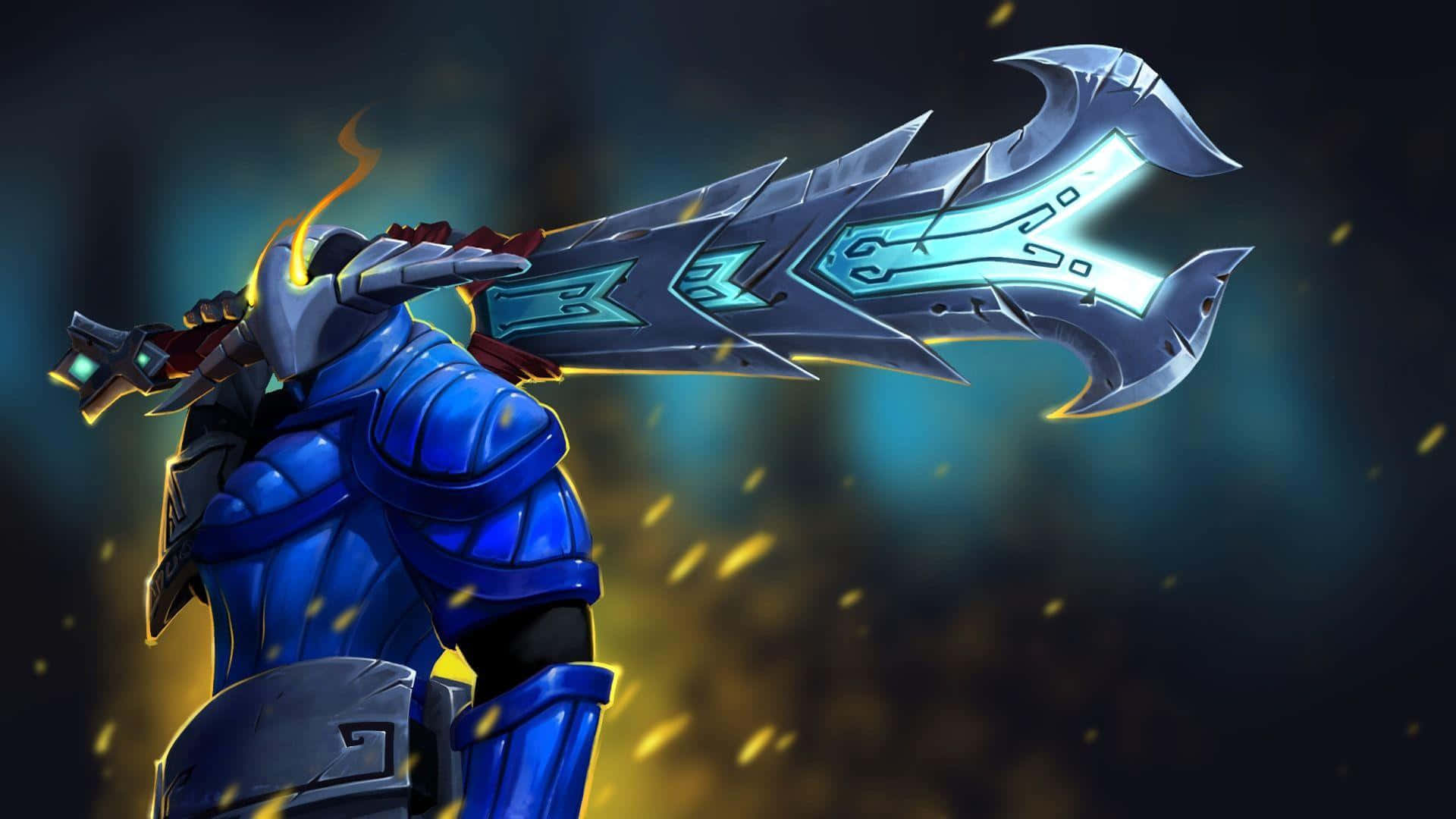 Dota 2, Sven, blue armor, Full HD Desktop Wallpaper