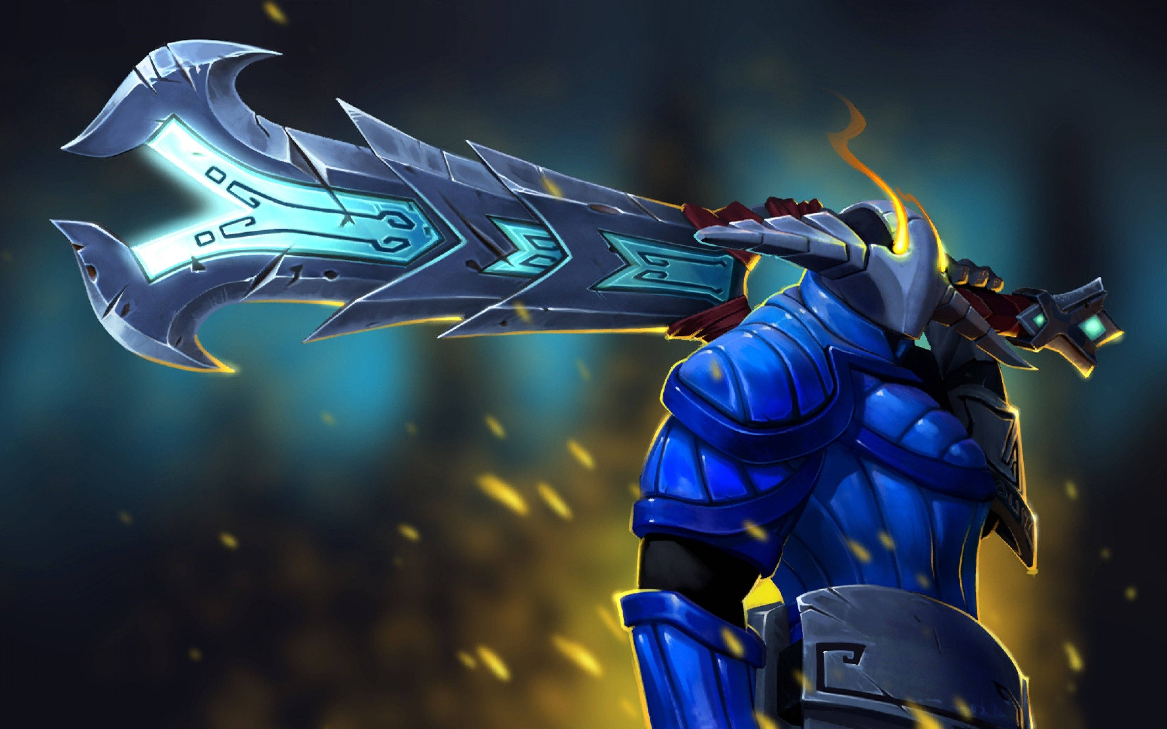 Dota 2, Sven, blue armor, 4K Desktop Wallpaper