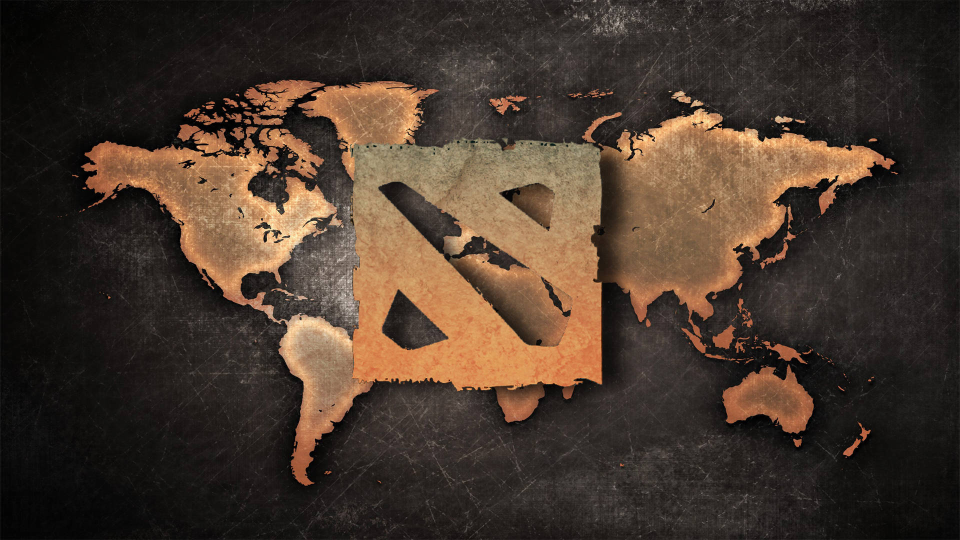 Dota 2, logo, world map, Full HD Desktop Wallpaper