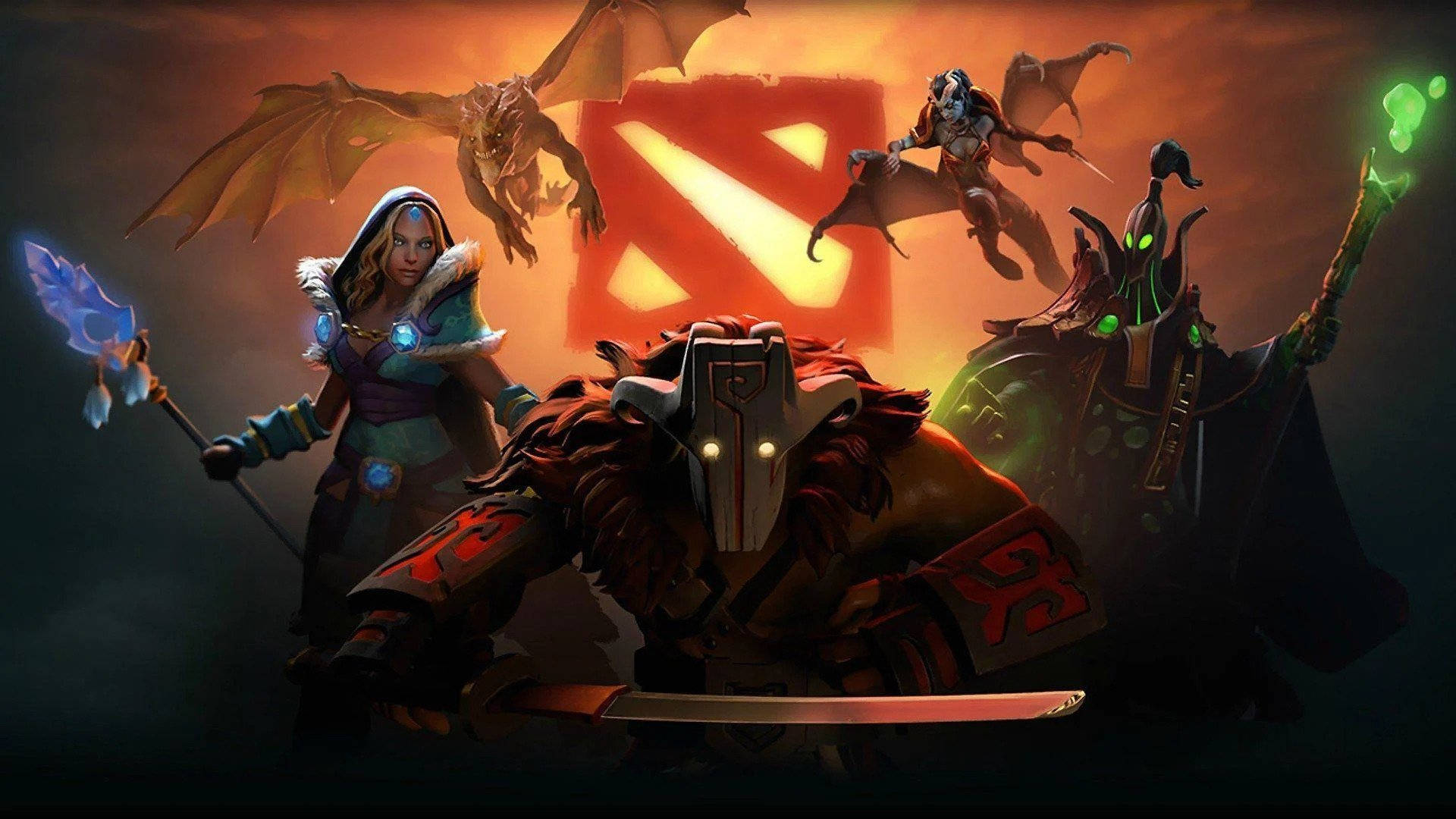 Dota 2, logo, warriors, Full HD Desktop Wallpaper