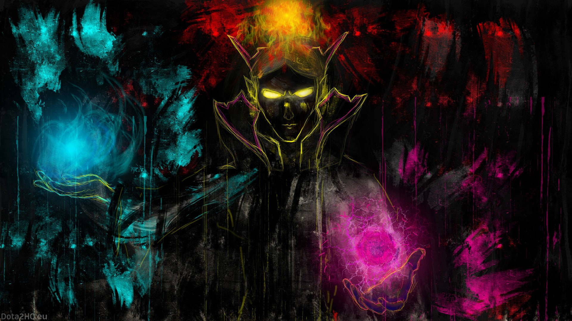 Dota 2, skeletal figure, fiery crown, Full HD Desktop Wallpaper