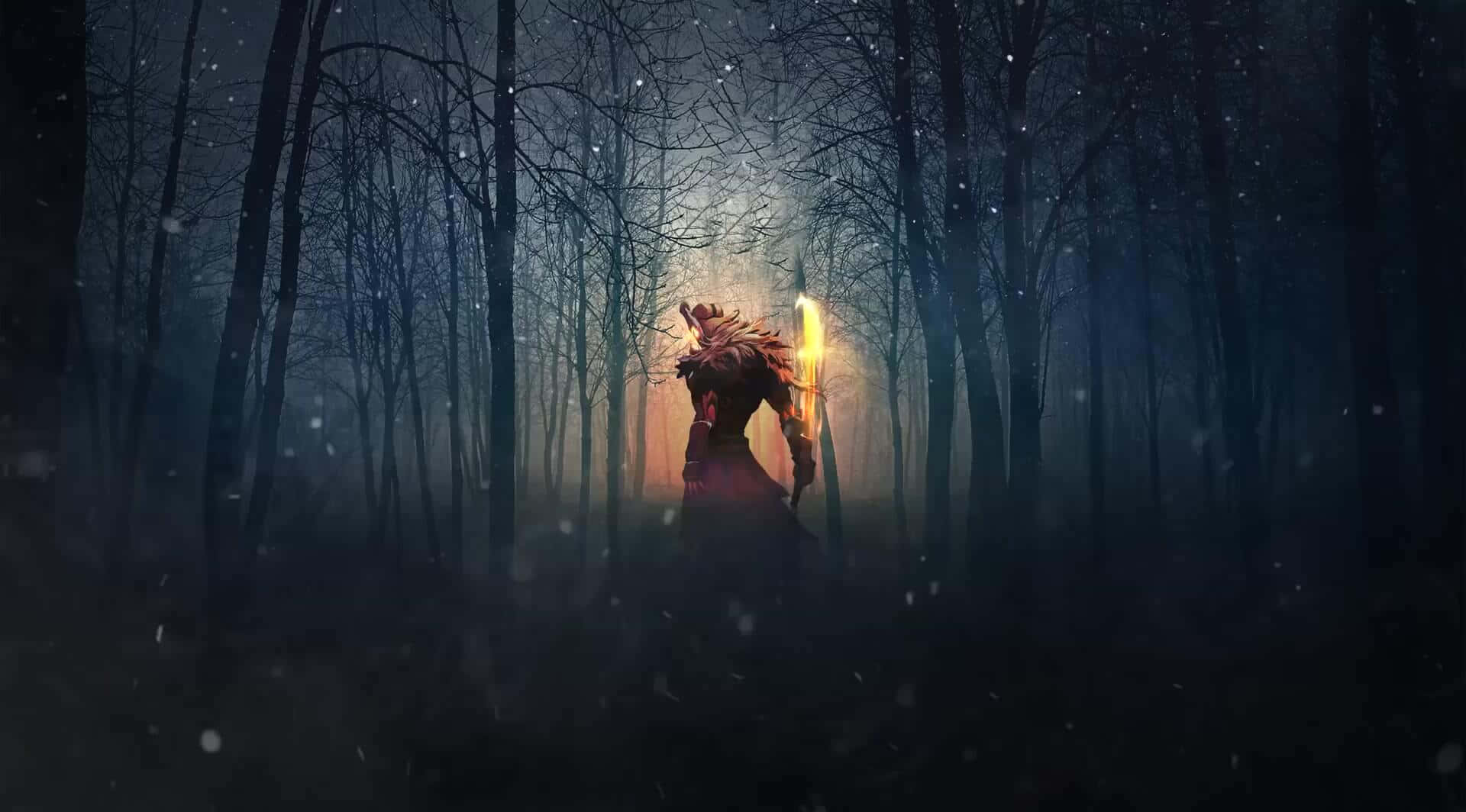 Dota, armored warrior, glowing sword, Full HD Desktop Wallpaper