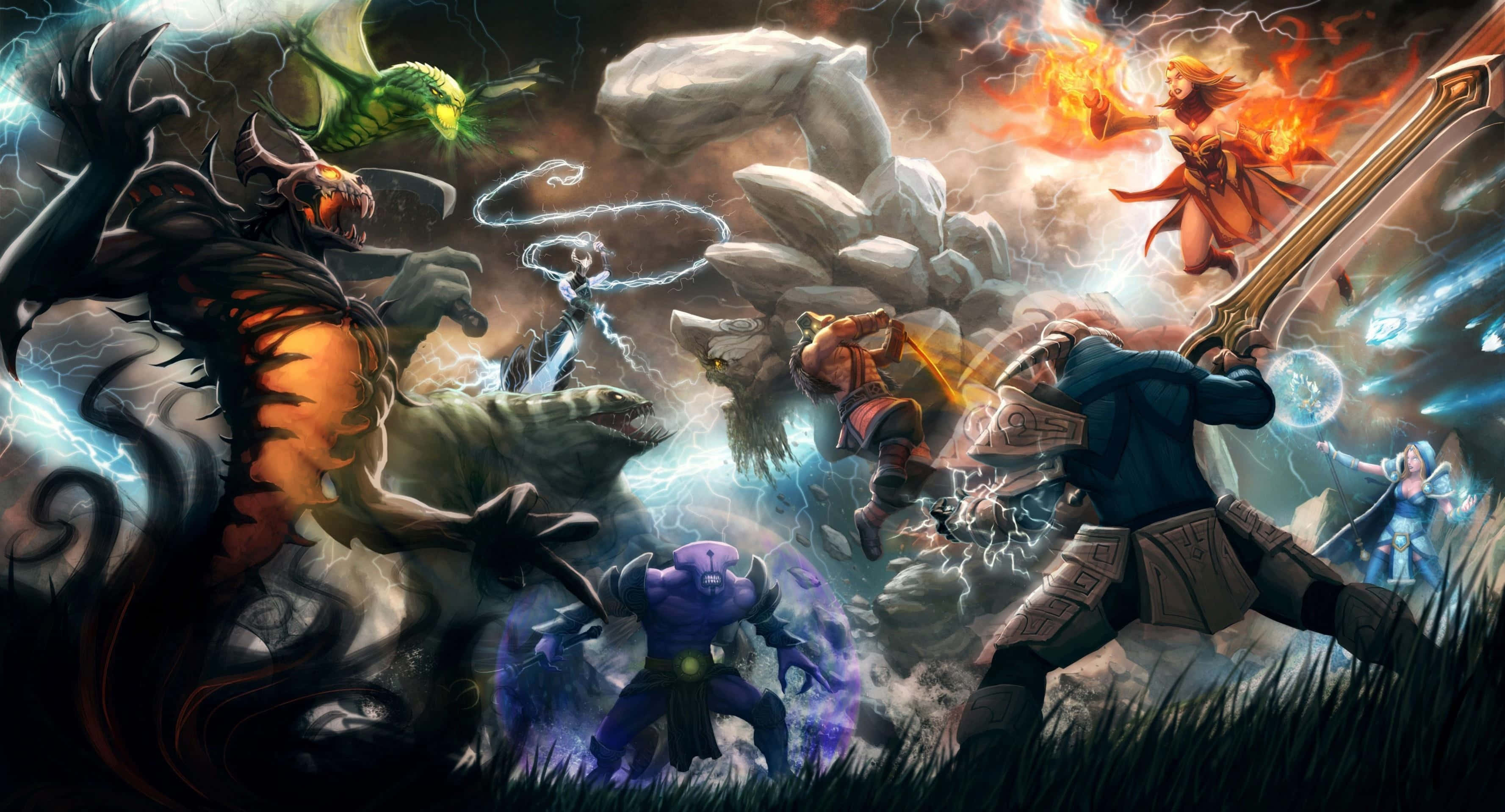 Dota, heroes, monsters, 2K Desktop Wallpaper