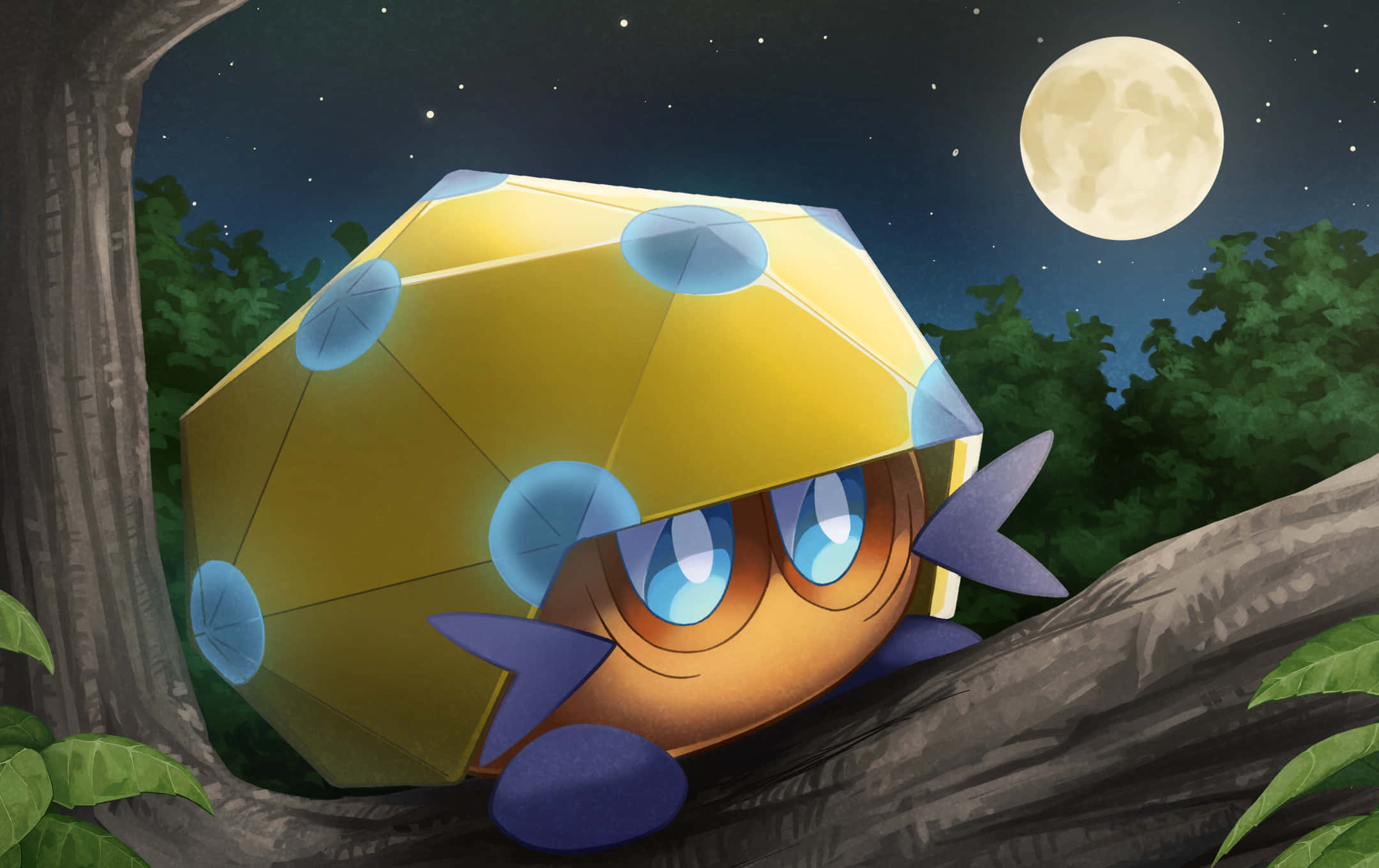 Dottler, tree, full moon, Full HD Desktop Wallpaper