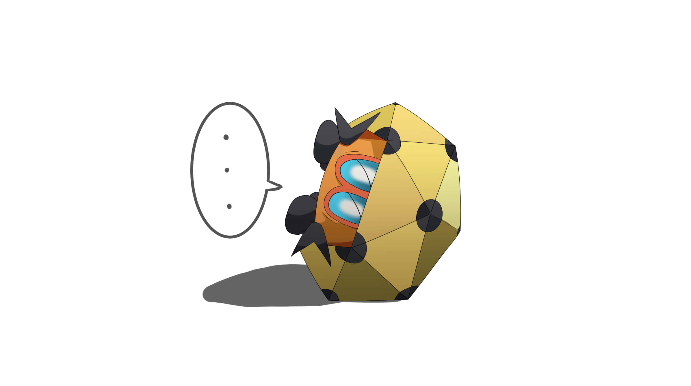 Dottler, yellow dodecahedral robot, blue eyes, Full HD Desktop Wallpaper
