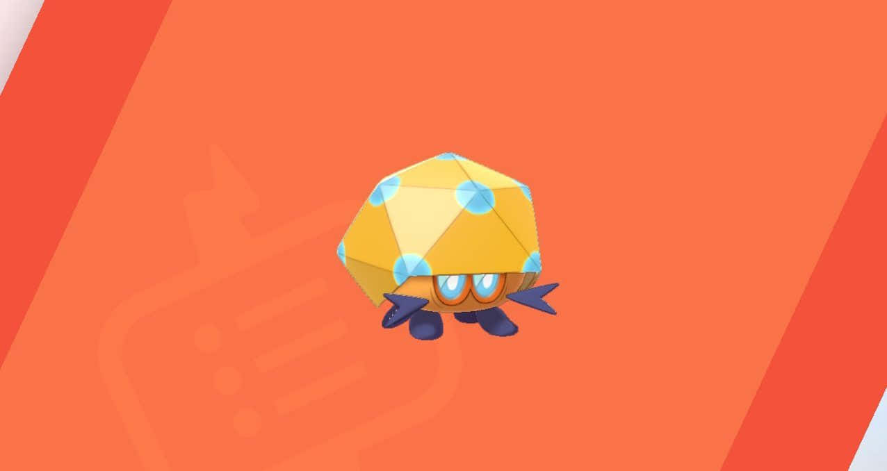 Dottler, orange gradient background, yellow polygonal crab, SD Desktop Wallpaper