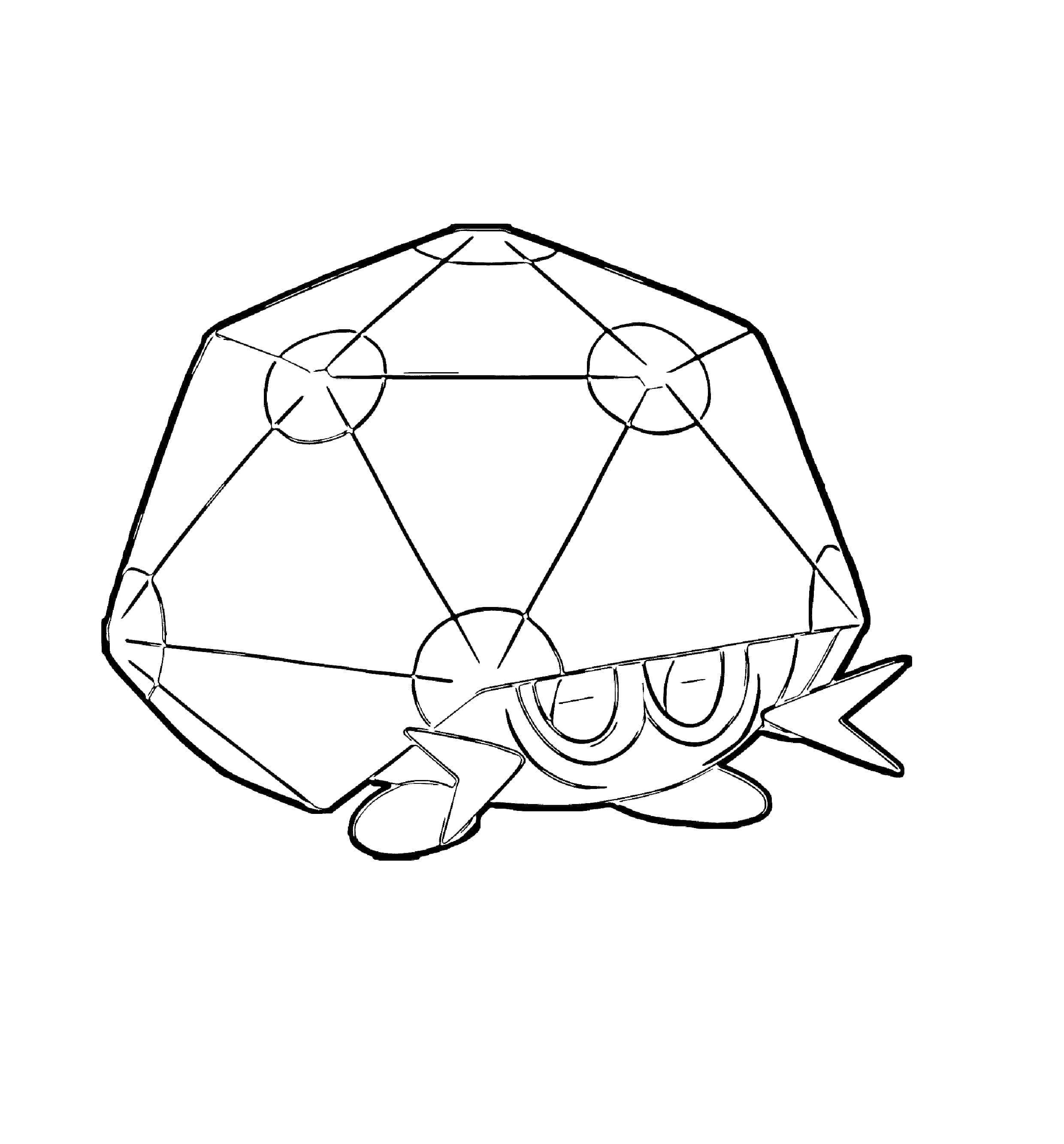 Dottler, black and white line drawing, cartoon turtle, 2K Phone Wallpaper