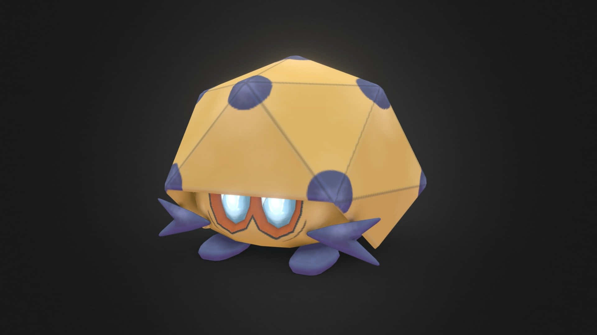 Dottler, yellow and purple geometric, glowing eyes, Full HD Desktop Wallpaper