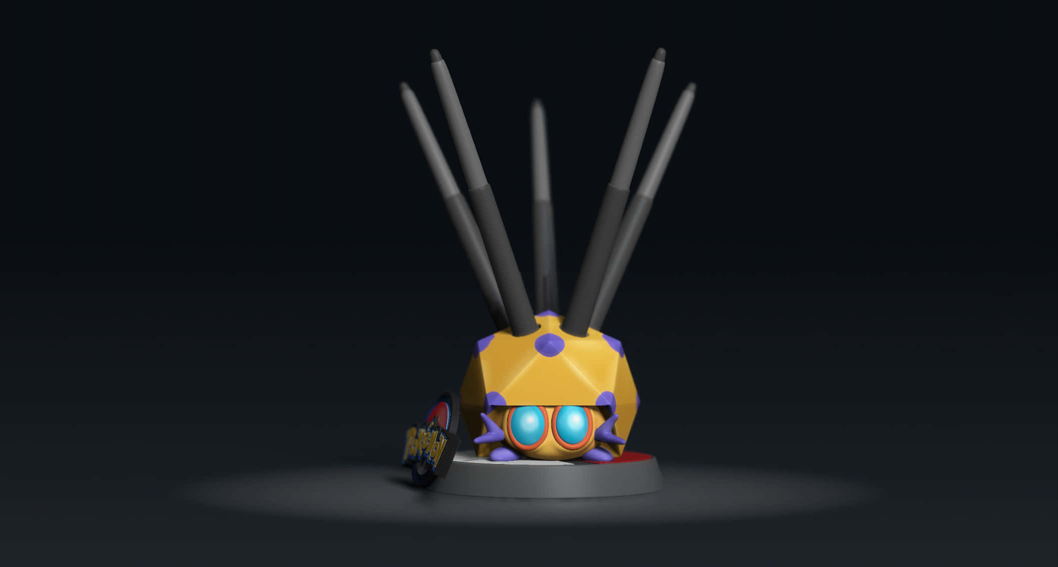 Dottler, spikes, yellow and purple, Full HD Desktop Wallpaper