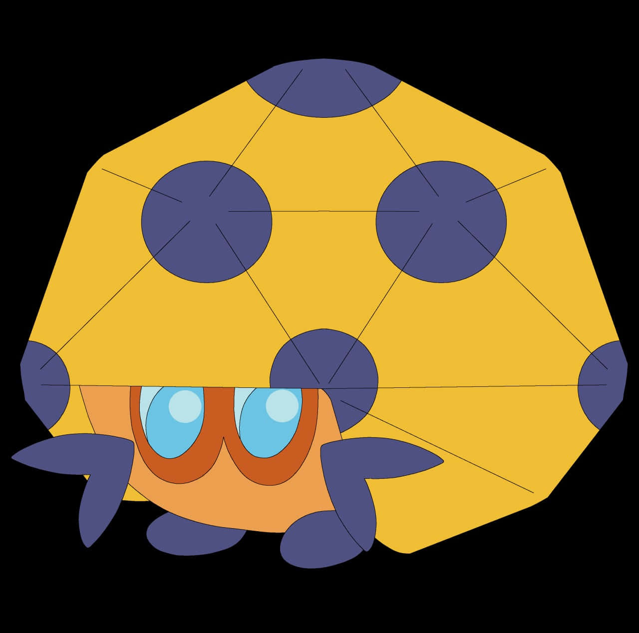 Dottler, yellow hexagonal shell, blue spots, HD Desktop Wallpaper