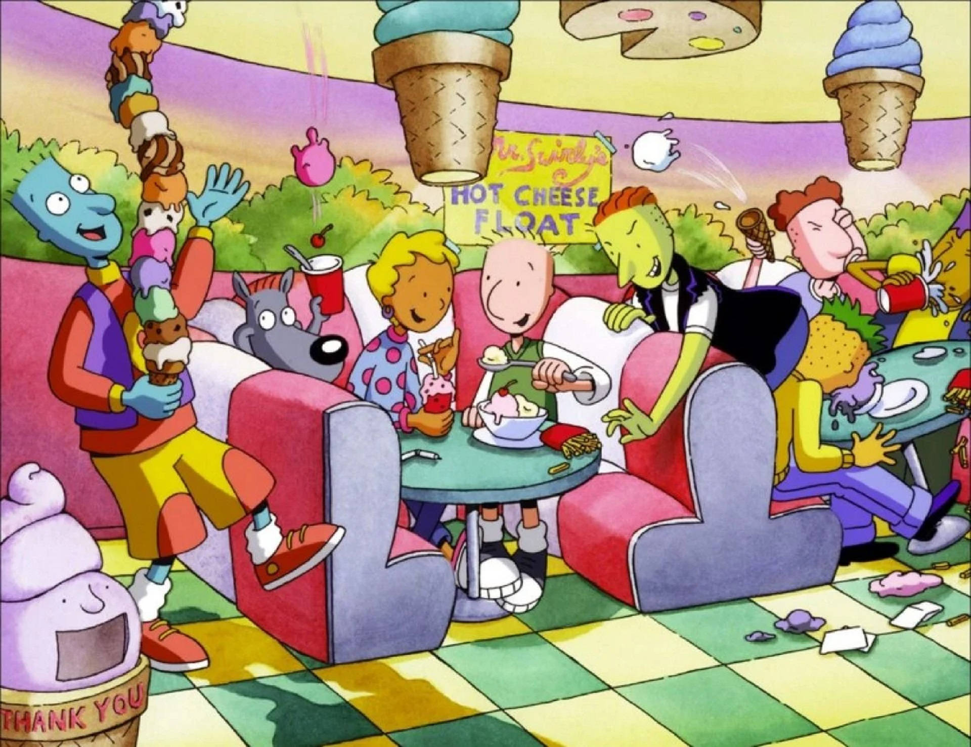 Doug, restaurant, friends, Full HD Desktop Wallpaper