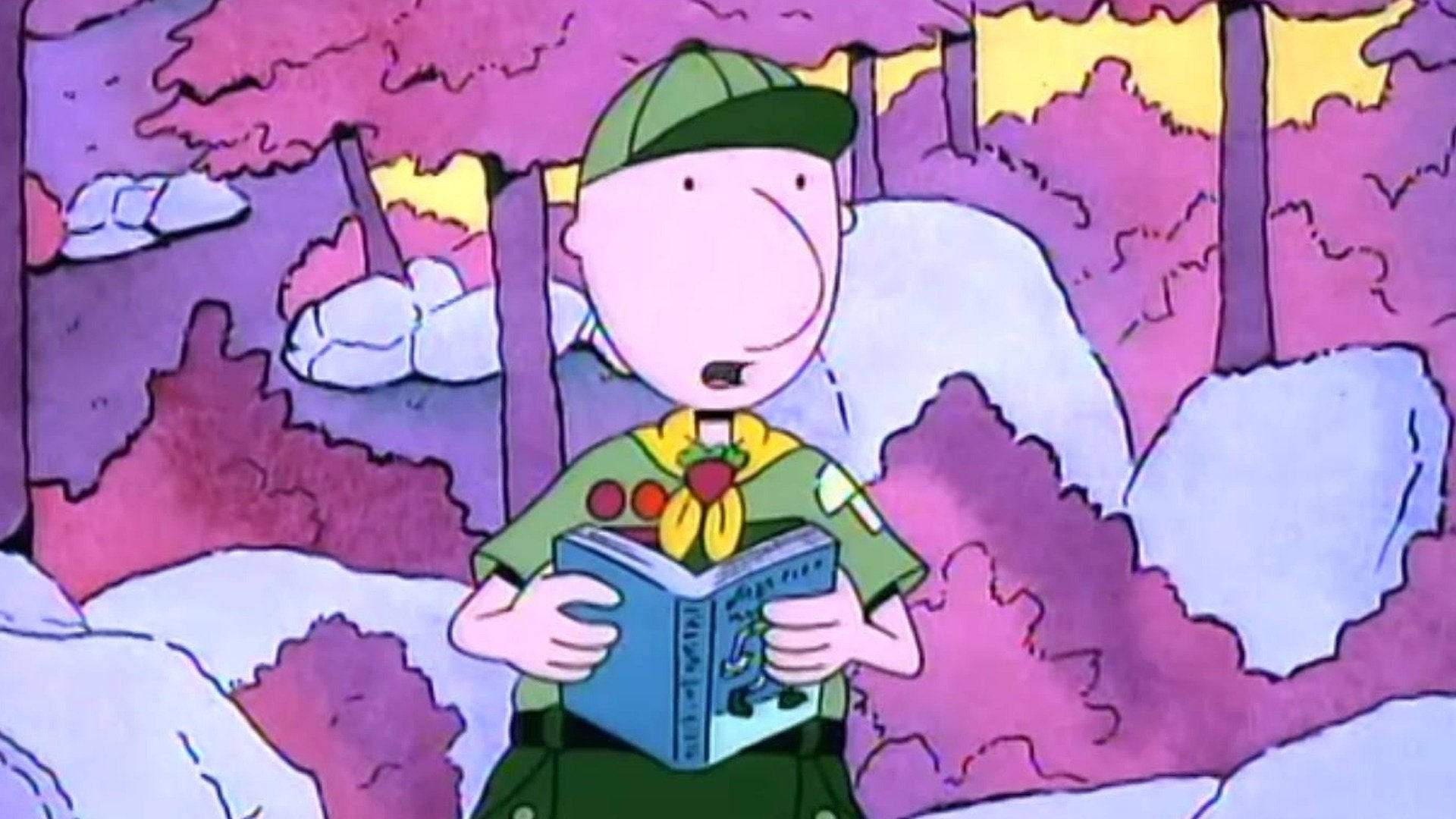 Doug, campsite, green scout uniform, Full HD Desktop Wallpaper