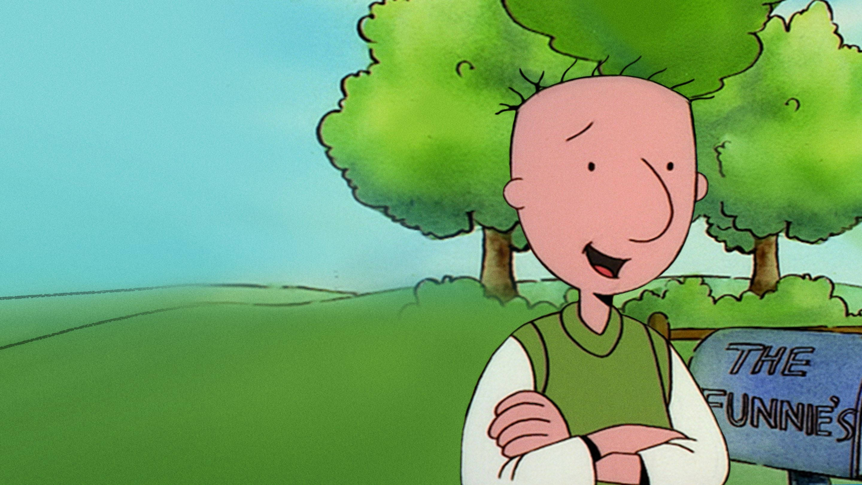 Doug, grassland, green vest, 2K Desktop Wallpaper
