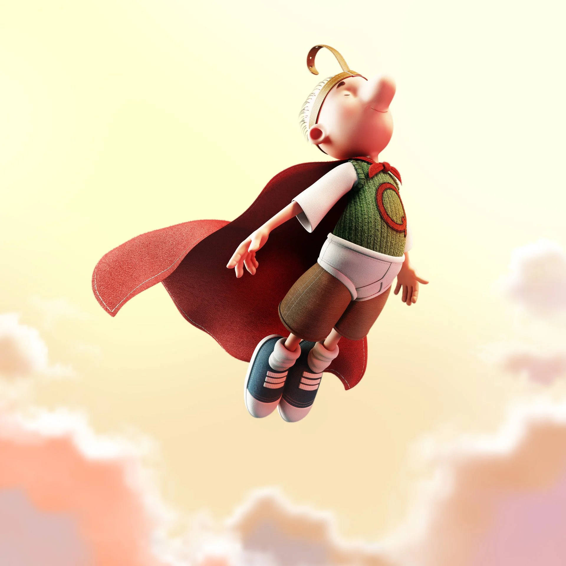 Doug, red cape, helmet, Full HD Desktop Wallpaper