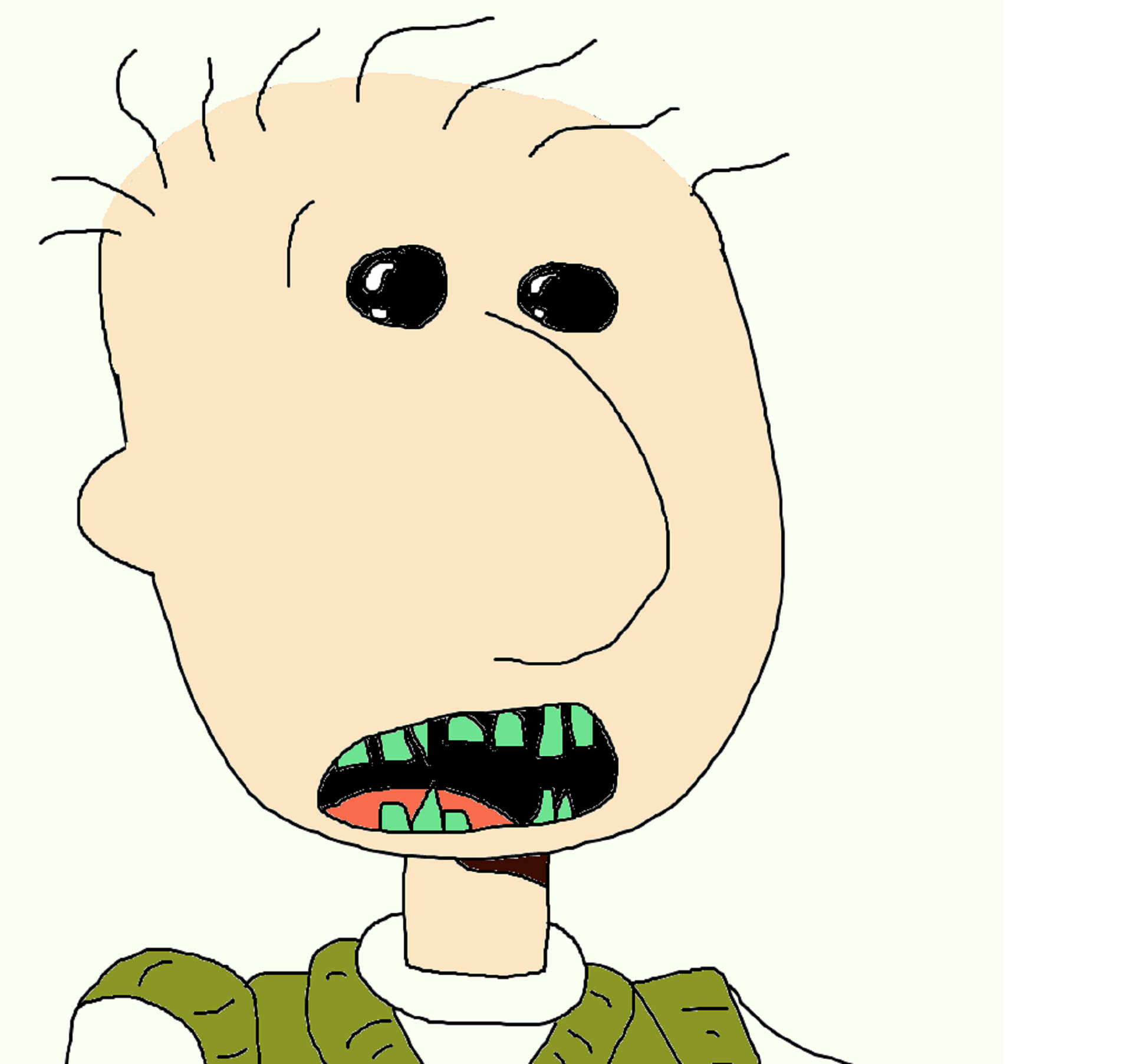 Doug, green teeth, bald head, Full HD Desktop Wallpaper