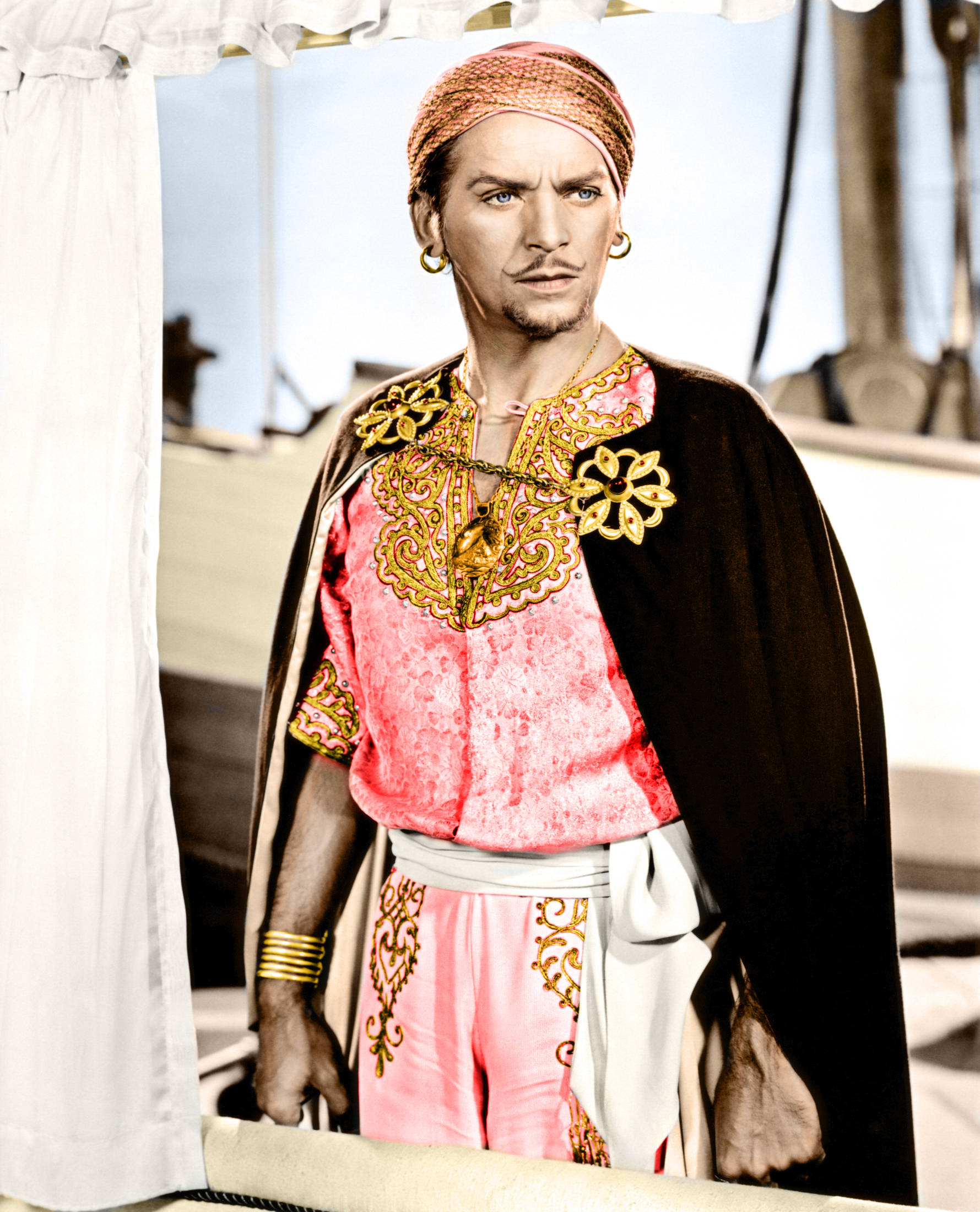 Douglas Fairbanks, pink aesthetic, ornate pink and gold Middle Eastern attire, Full HD Phone Wallpaper