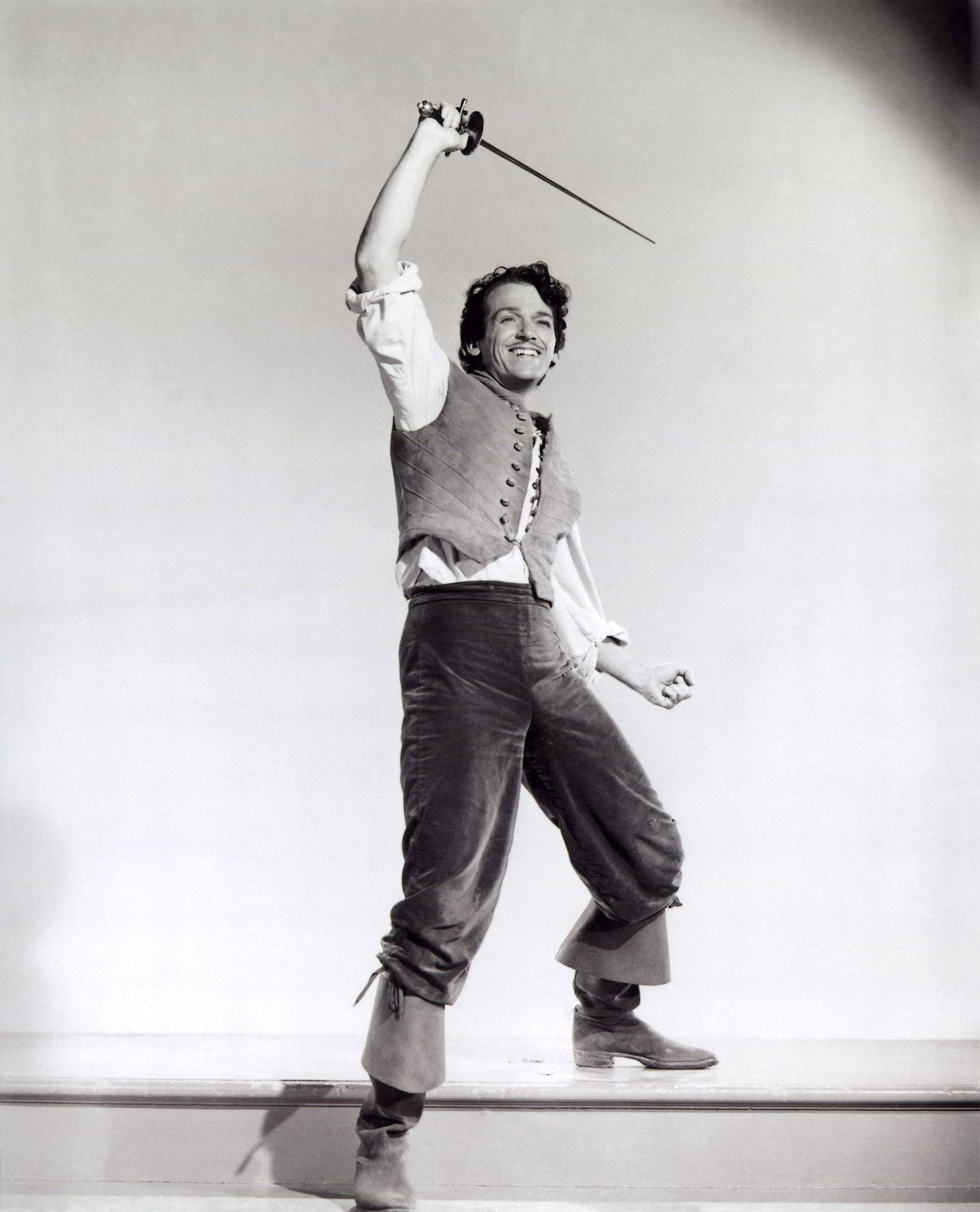 Douglas Fairbanks, black and white, wielding sword, Full HD Phone Wallpaper