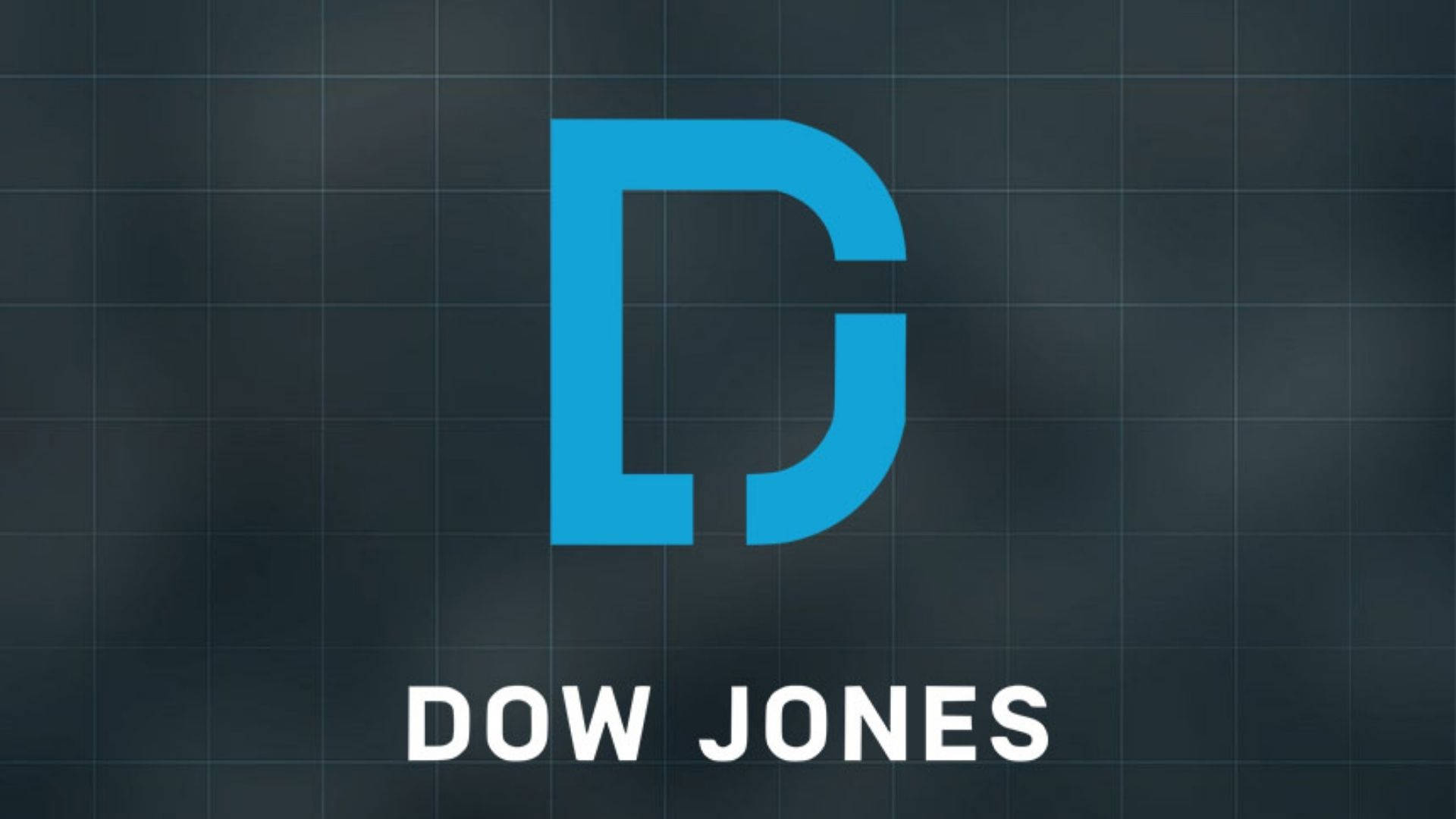 Dow Jones logo, blue, dark gridded background, Full HD Desktop Wallpaper