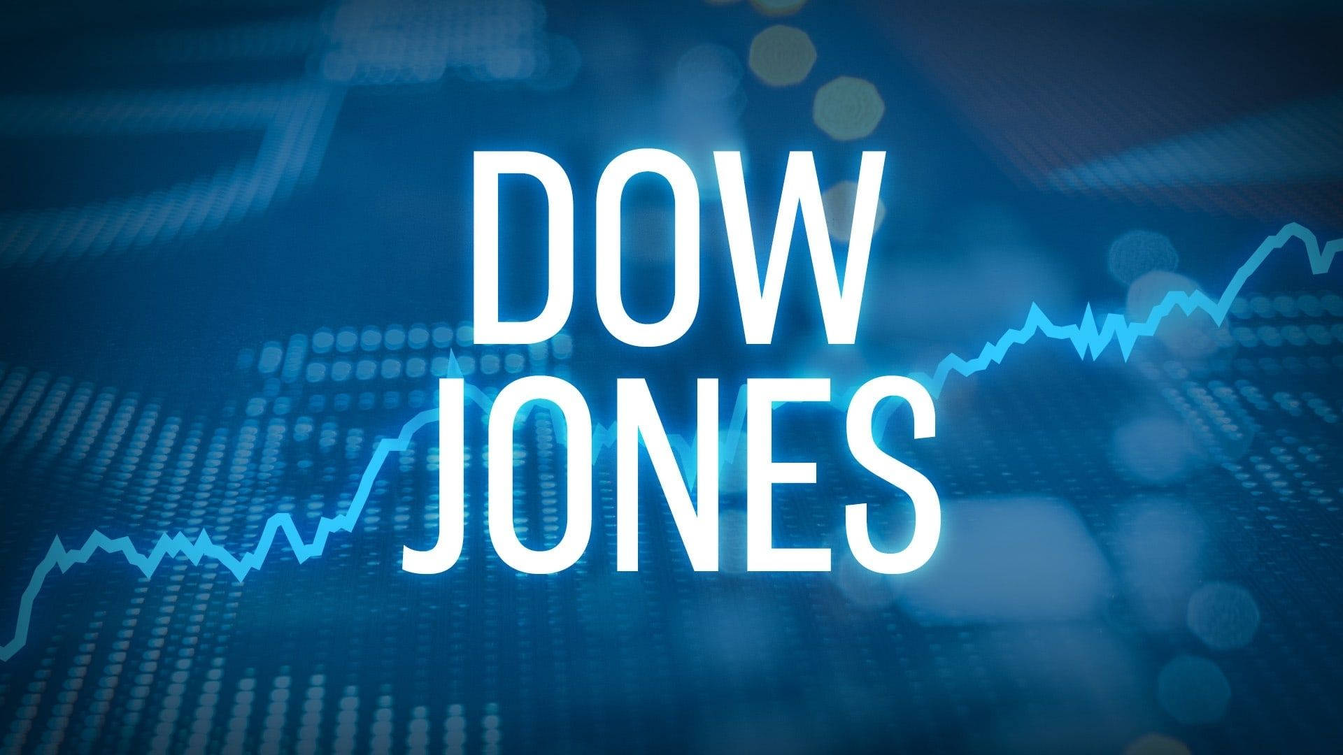DOW JONES, blue digital background, glowing stock chart lines, Full HD Desktop Wallpaper