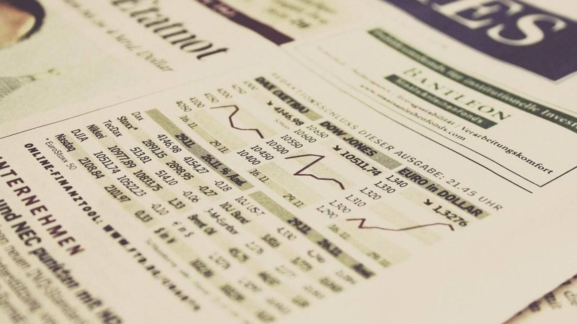 Dow Jones, financial newspaper, stock market data, Full HD Desktop Wallpaper