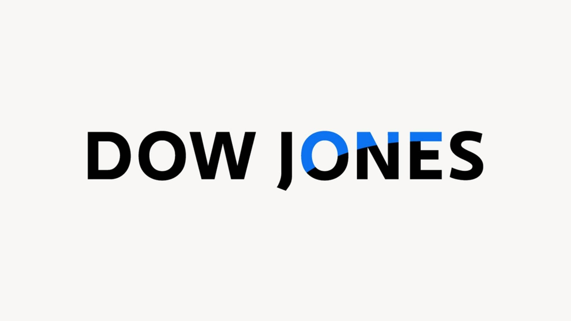 Dow Jones, classic logo, bold black letters, Full HD Desktop Wallpaper