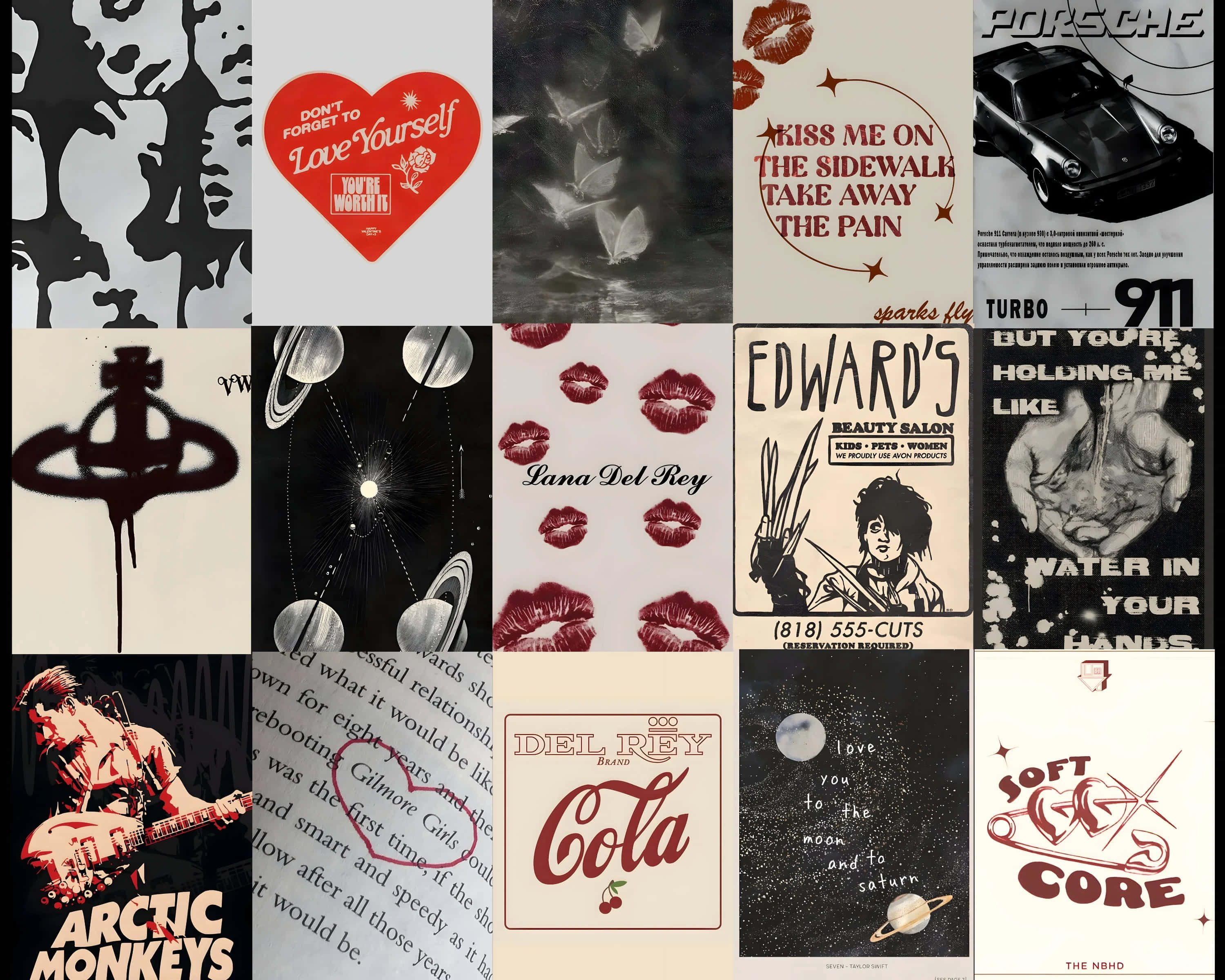 Downtown Girl Aesthetic, vintage-style posters, music bands album art, 2K Desktop Wallpaper