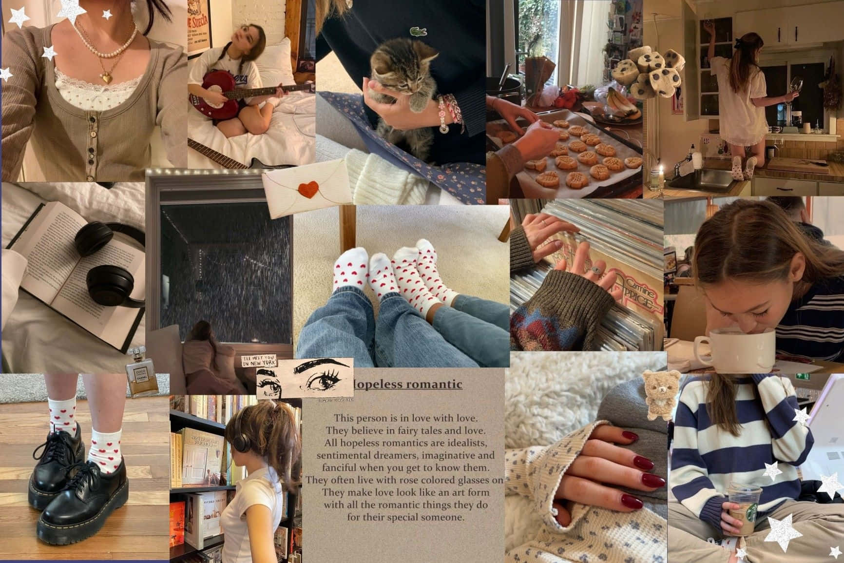 Downtown Girl Collage Aesthetic, heart socks, soft natural light, HD Desktop Wallpaper