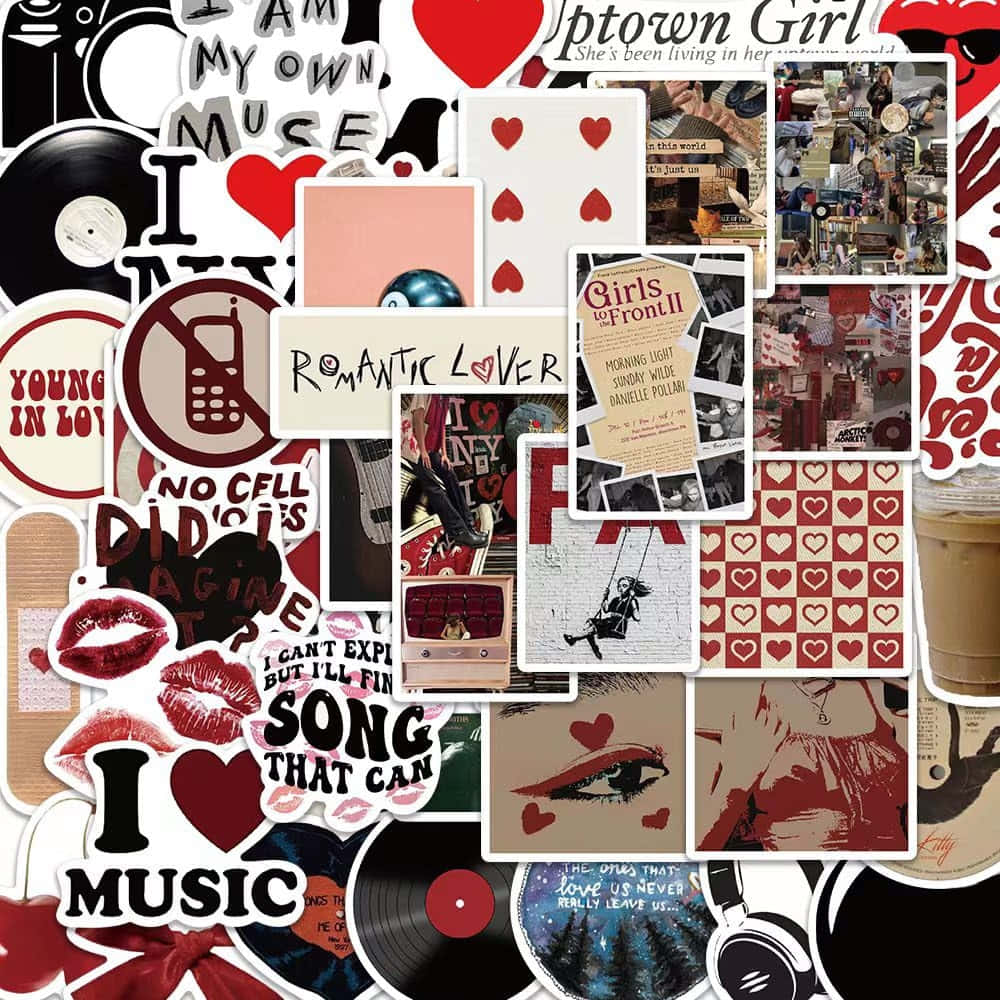 Downtown Girl, collage aesthetic, stickers, SD Desktop Wallpaper