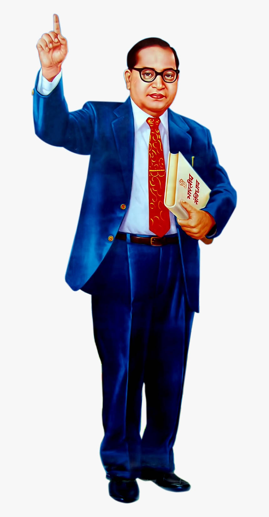 Dr Babasaheb Ambedkar, blue suit, red tie, HD Phone Wallpaper