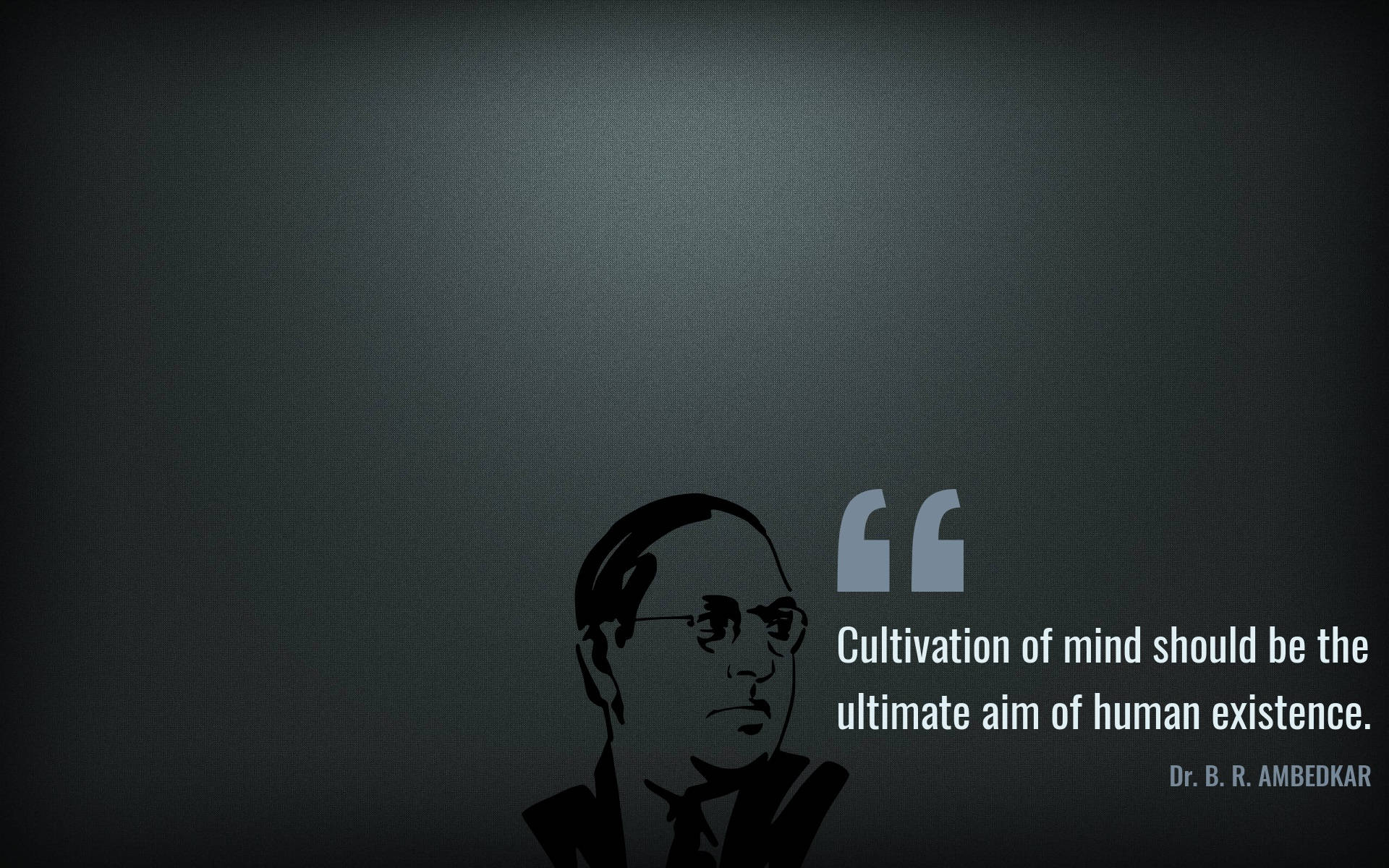 Dr B R Ambedkar, cultivation of mind, silhouette, Full HD Desktop Wallpaper
