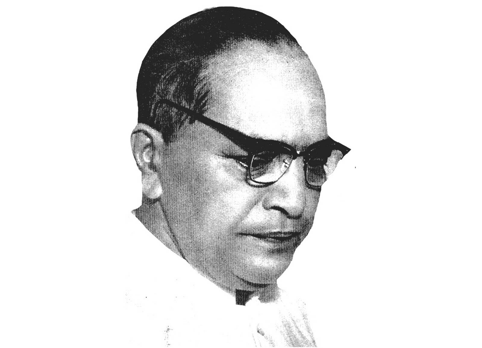 Dr Babasaheb Ambedkar, black and white portrait, man with glasses, HD Desktop Wallpaper