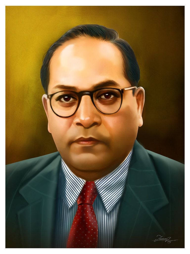 Dr Babasaheb Ambedkar, dark suit, red tie, SD Phone Wallpaper
