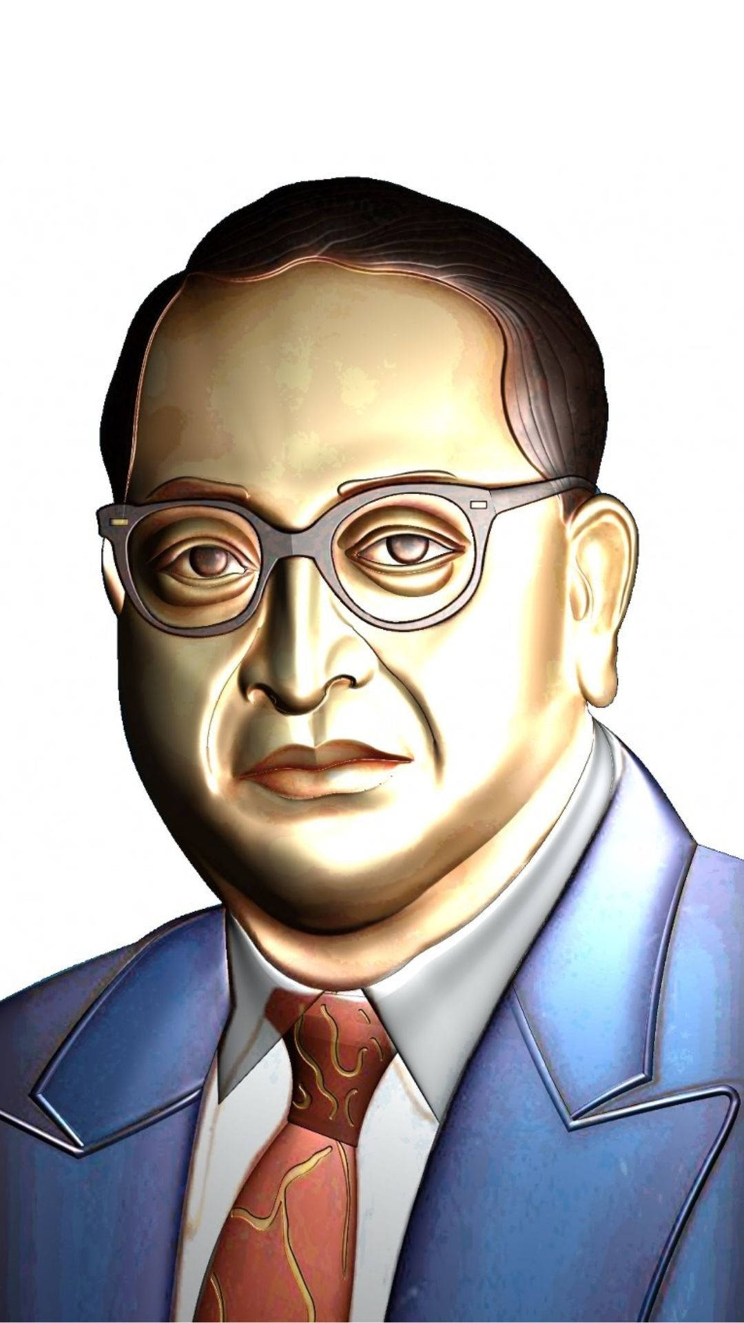 Ambedkar, blue suit, red tie, Full HD Phone Wallpaper