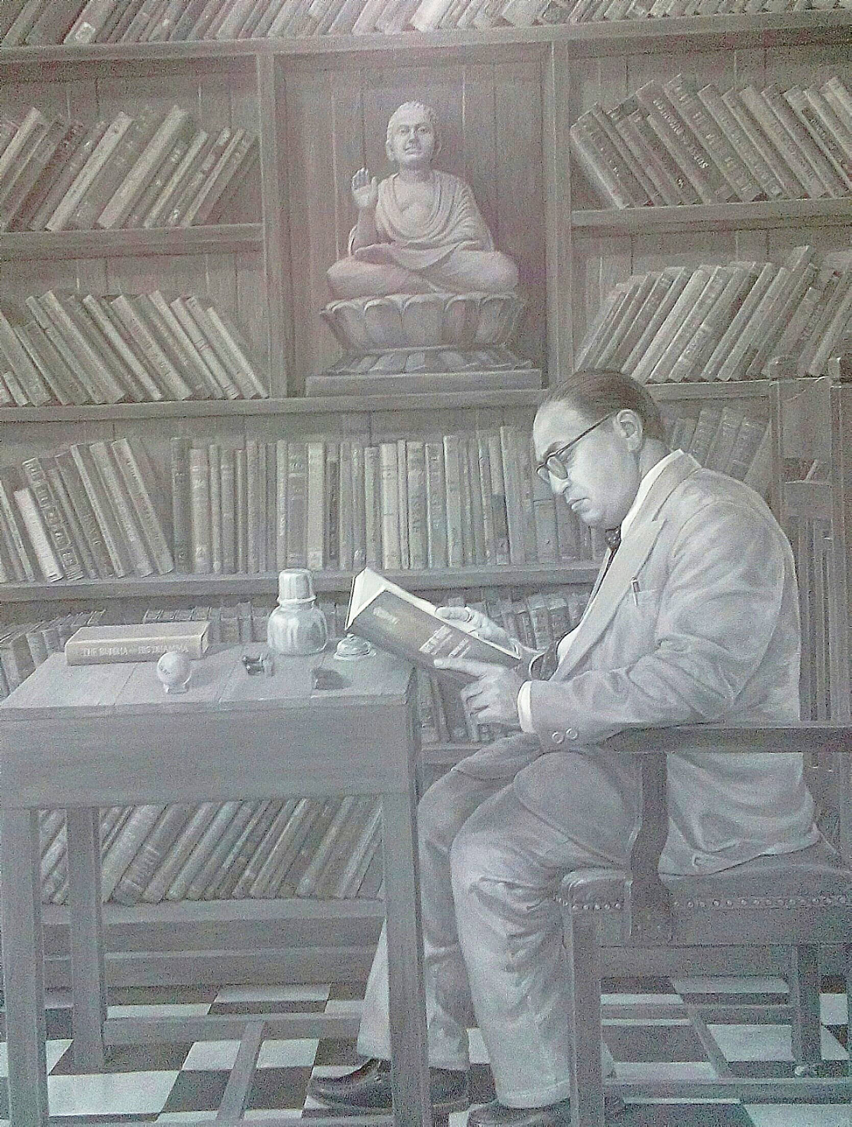 Dr Babasaheb Ambedkar, glasses, book, Full HD Phone Wallpaper