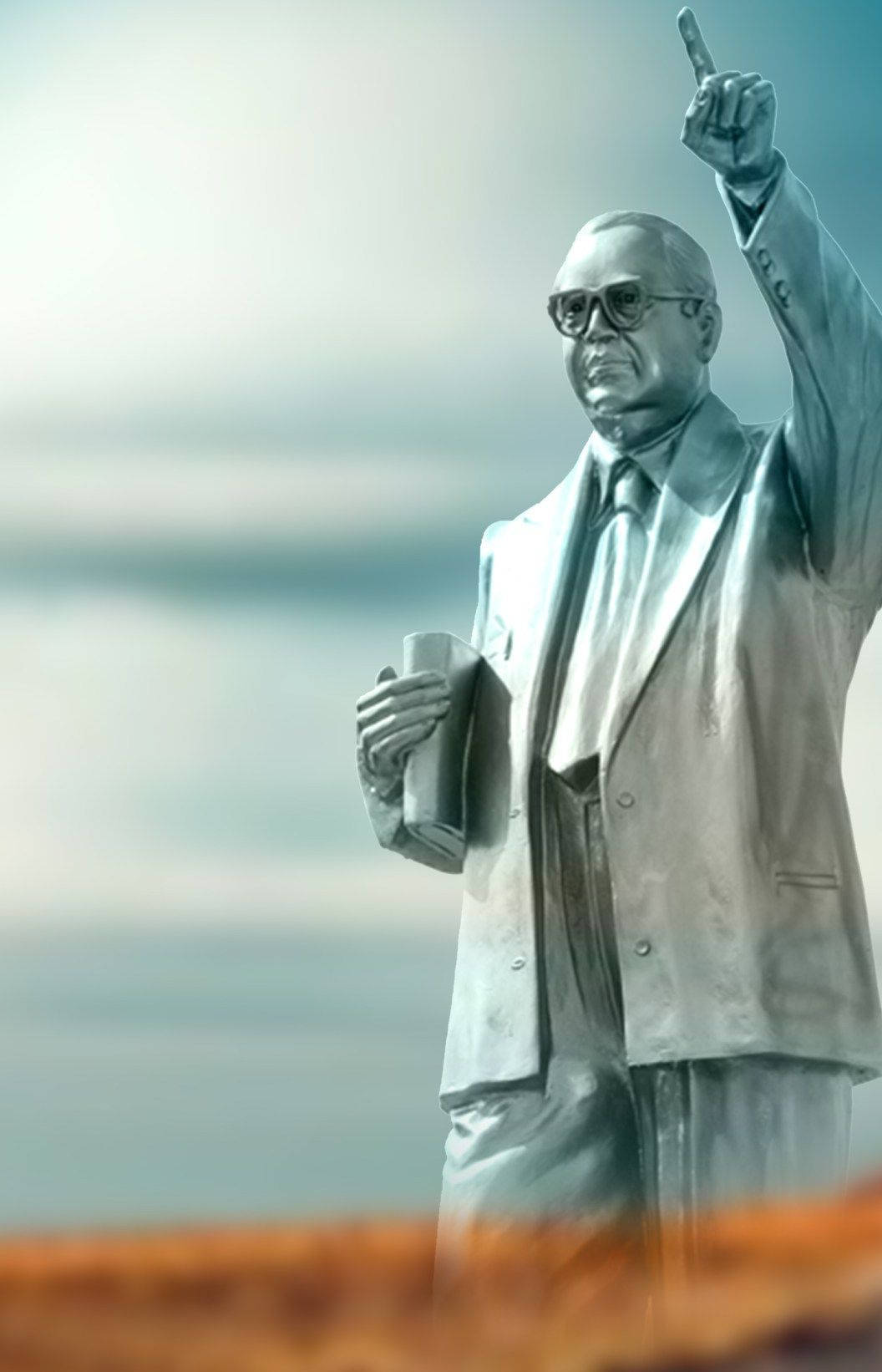 Dr Babasaheb Ambedkar, statue, metallic, HD Phone Wallpaper