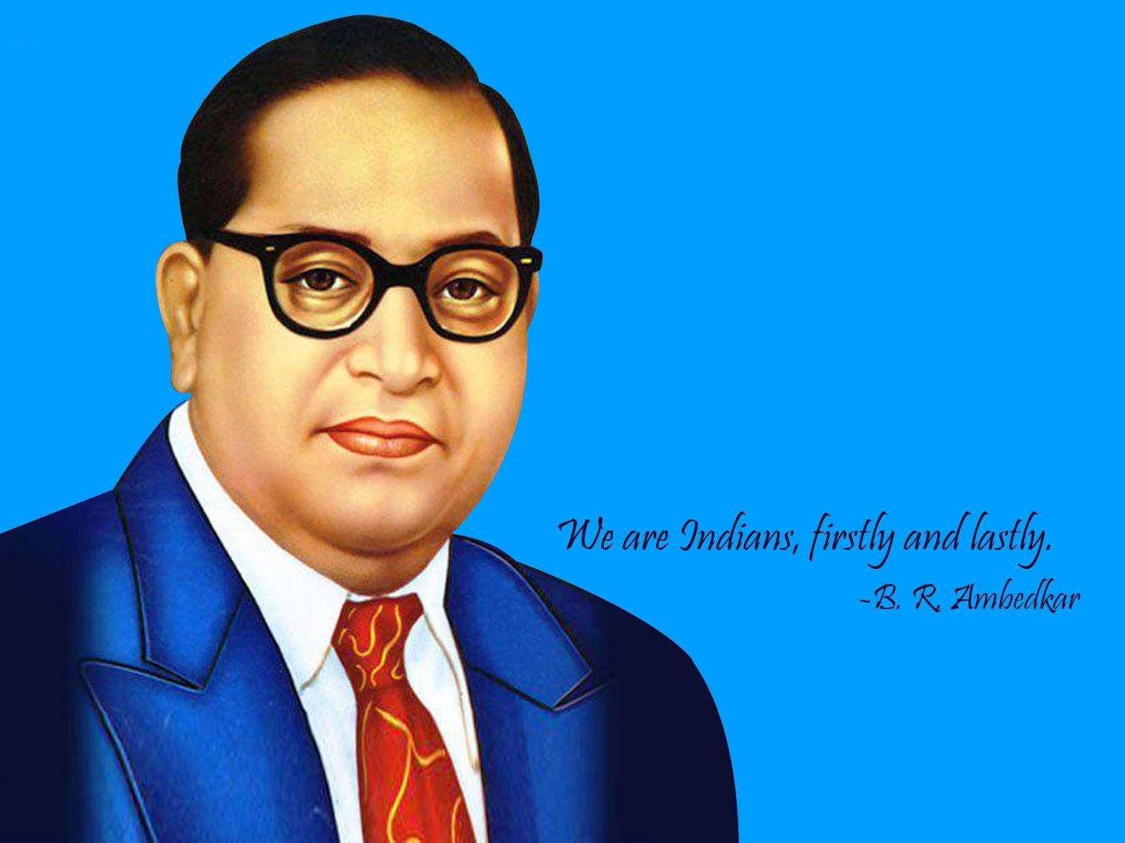 Dr Babasaheb Ambedkar, blue suit, red tie, HD Desktop Wallpaper